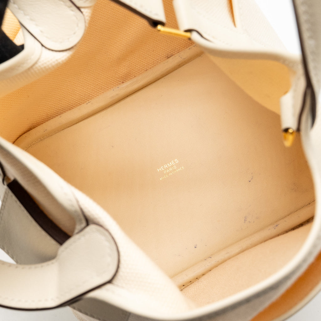 HERMES CARGO PICOTIN 18 LOCK BAG CANVAS/SWIFT NATA GHW
