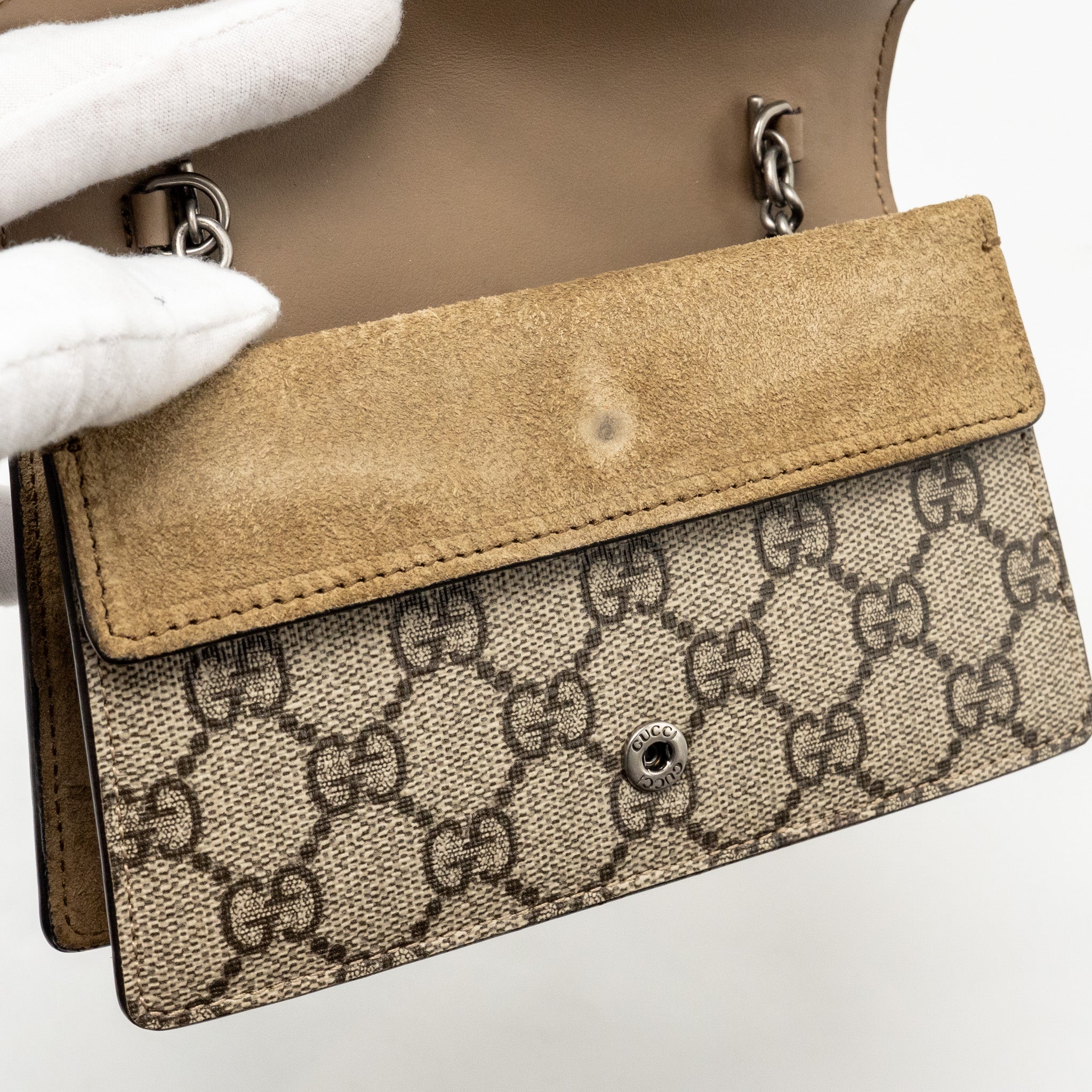GUCCI SUPER MINI DIONYSUS BAG GG SUPREME BEIGE SHW