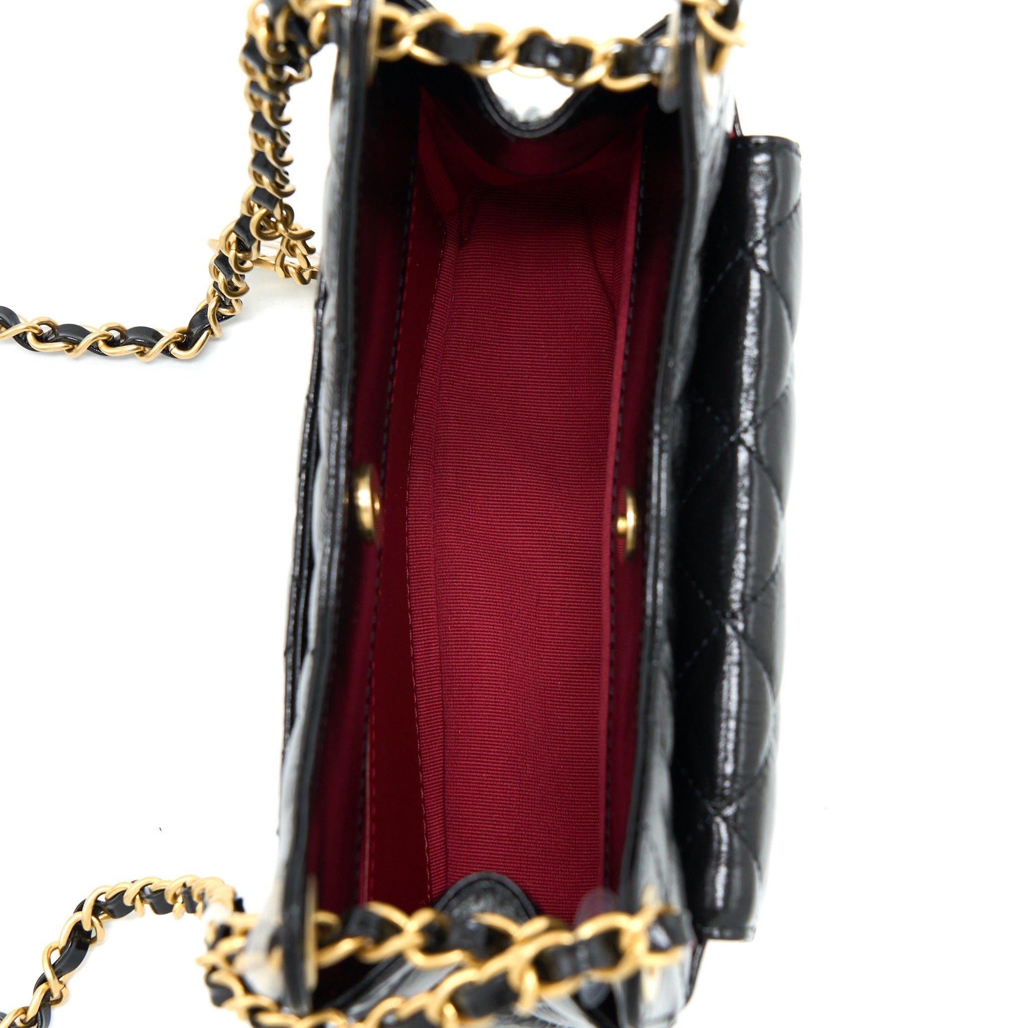 CHANEL 23C SMALL HOBO BAG SHINY CALFSKIN BLACK BRUSHED GHW (MICROCHIP)