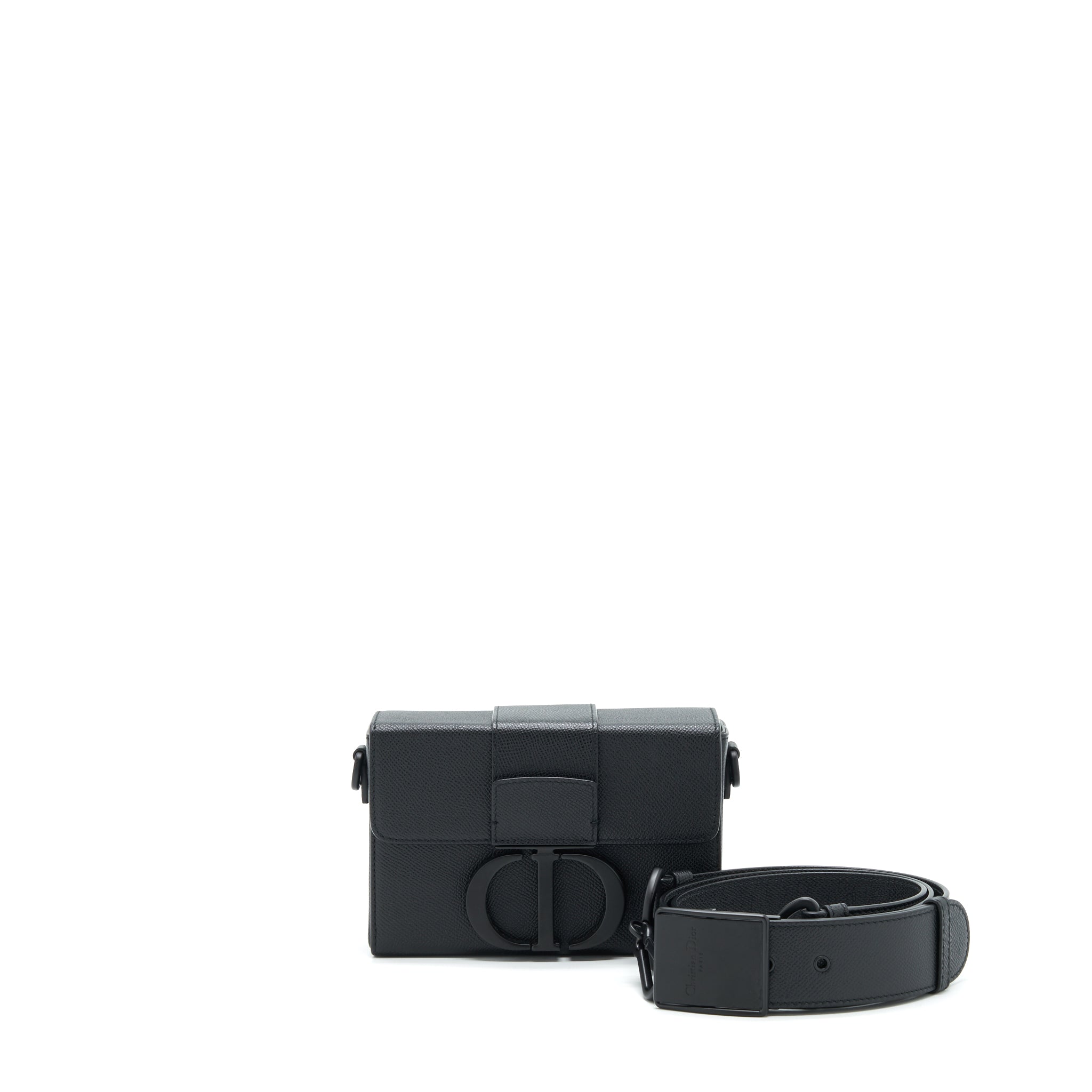 DIOR 30 MONTAIGNE BOX BAG IN GRAINED CALFSKIN SO BLACK