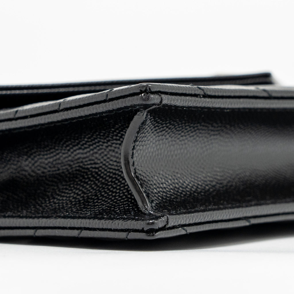SAINT LAURENT/ YSL ENVELOPE CHAIN WALLET CALFSKIN BLACK SHW
