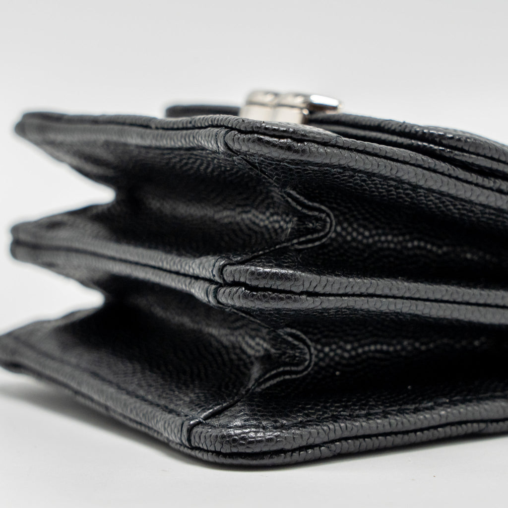CHANEL 22S MINI CLUTCH WITH CHAIN CAVIAR BLACK SHW