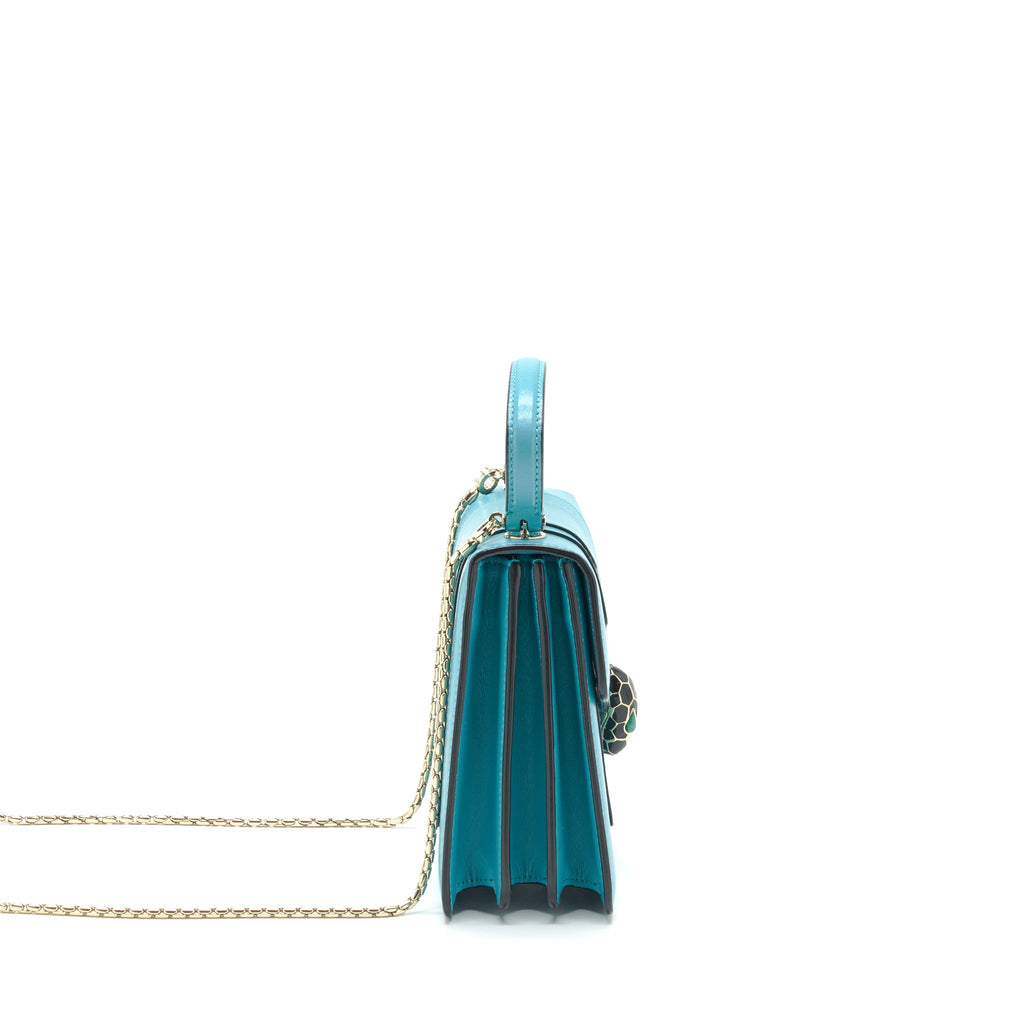 BVLGARI TOP HANDLE SERPENTI BAG BLUE