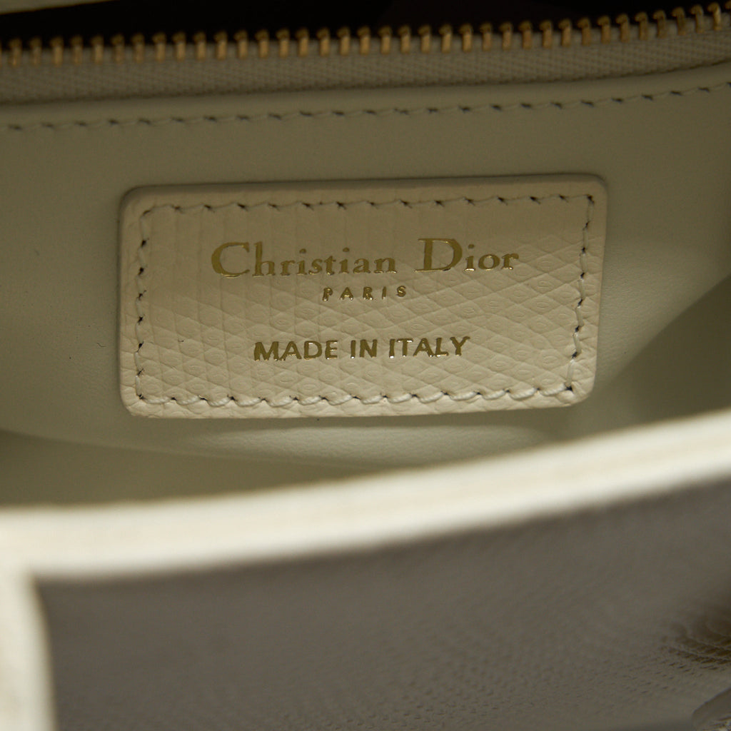 DIOR LIZARD MINI LADY DIOR WHITE  LGHW