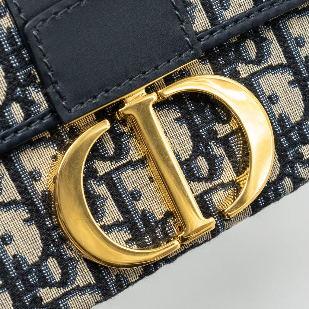 DIOR 30 MONTAIGNE BOX BLUE OBLIQUE JACQUARD GHW