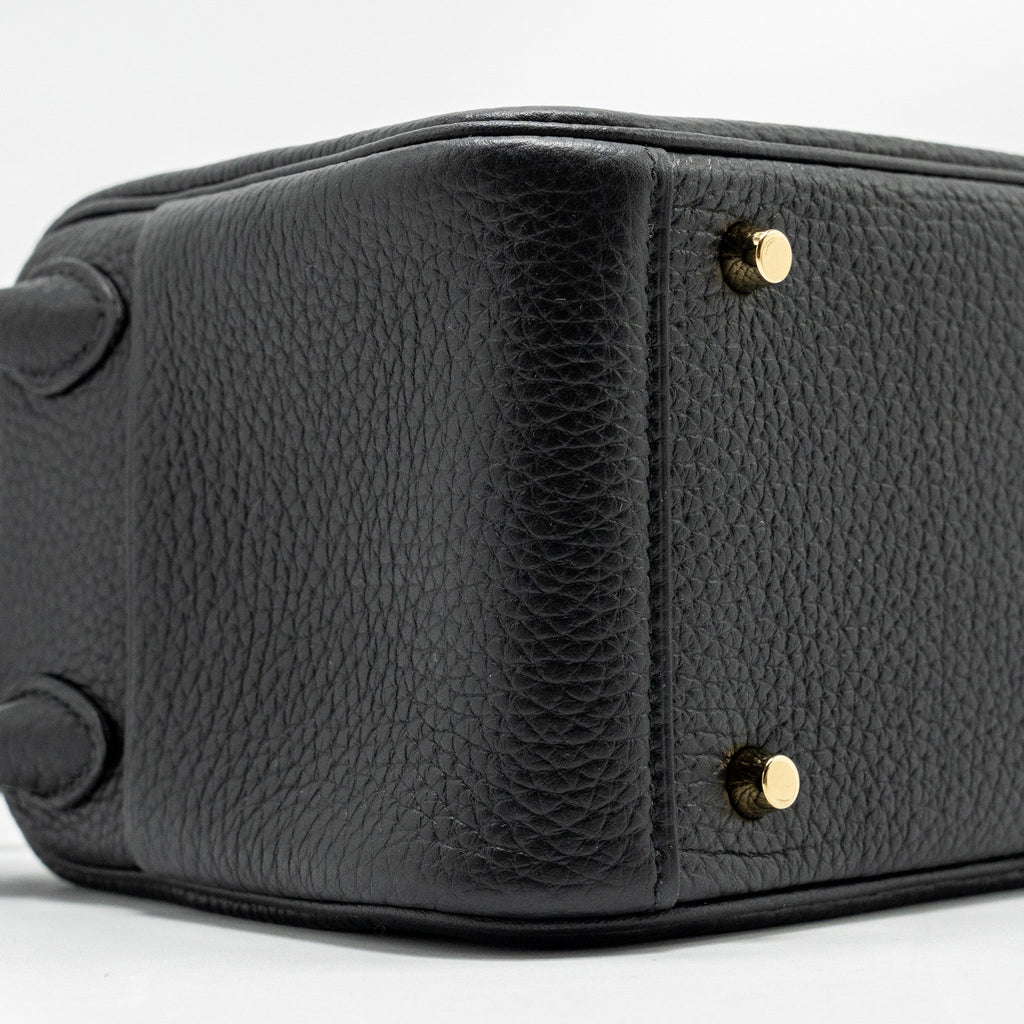 HERMES MINI LINDY CLEMENCE BLACK GHW