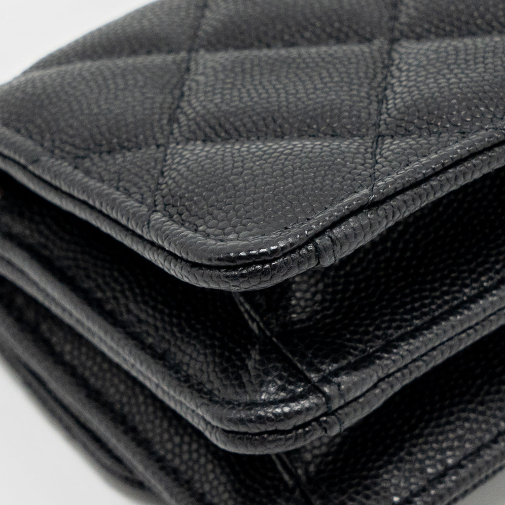 CHANEL 22S MINI CLUTCH WITH CHAIN CAVIAR BLACK SHW