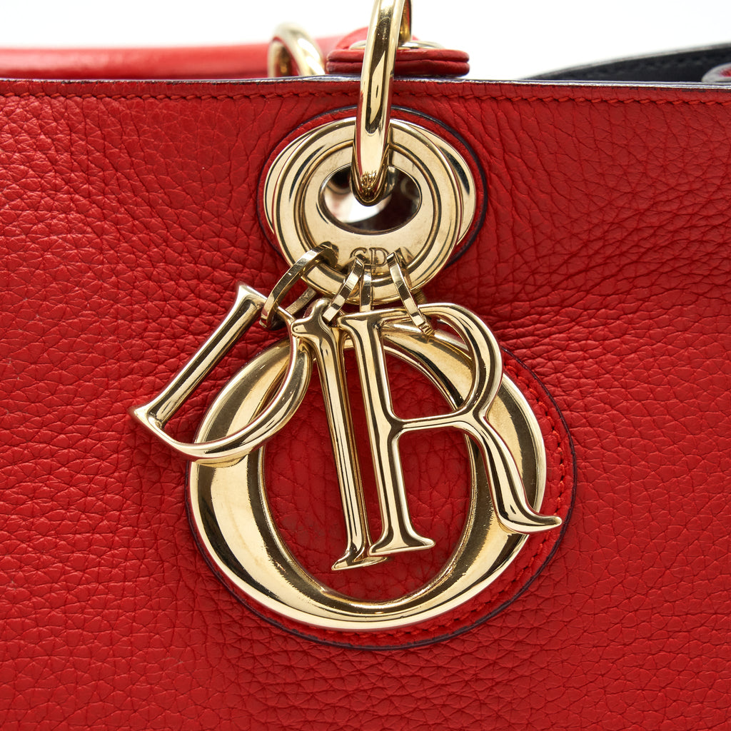 DIOR DIORISSIMO TOTE BAG RED LGHW