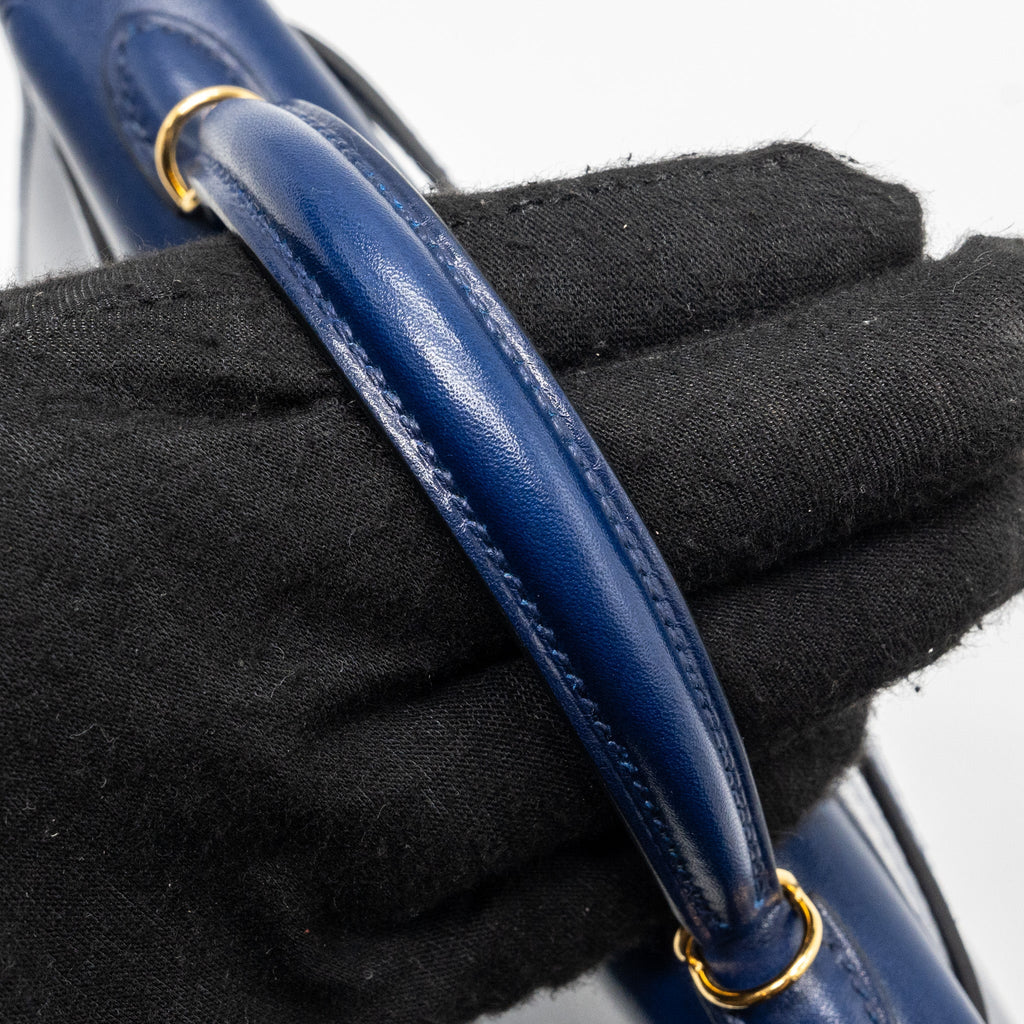 HERMES MINI KELLY II BOX CALFSKIN BLUE SAPHIR GHW