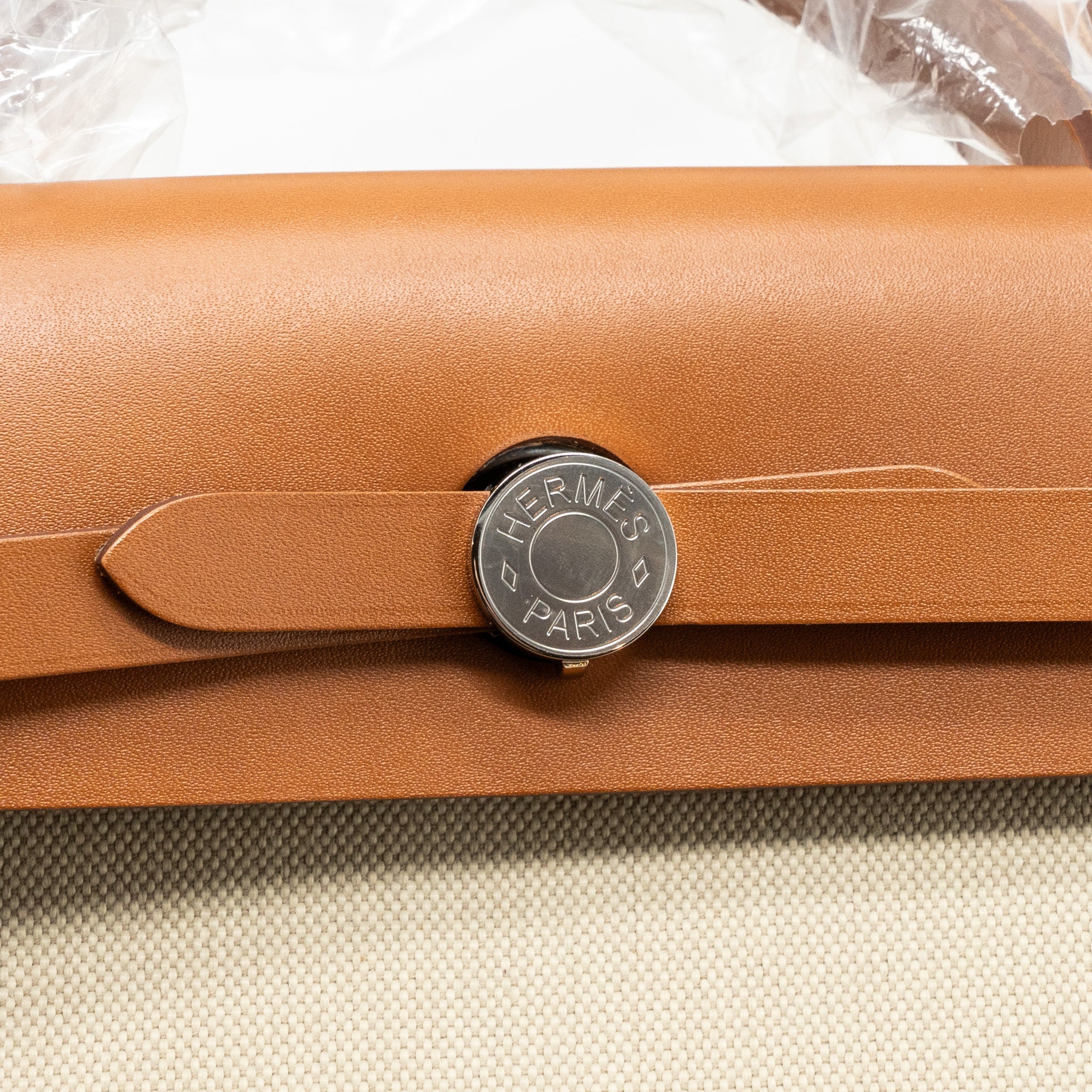 HERMES HERBAG 31 ZIP BAG TOILE MILITARIES/VACHE HUNTER BETON/FAUVE SHW