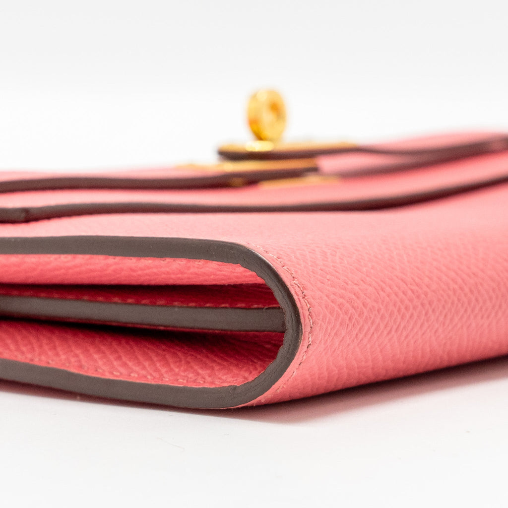 HERMES KELLY LONG WALLET EPSOM ROSE LIPSTICK GHW