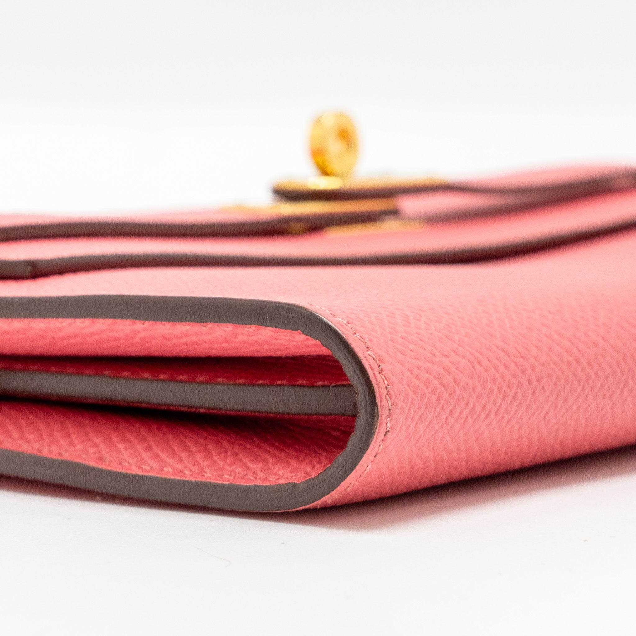 HERMES KELLY LONG WALLET EPSOM ROSE LIPSTICK GHW