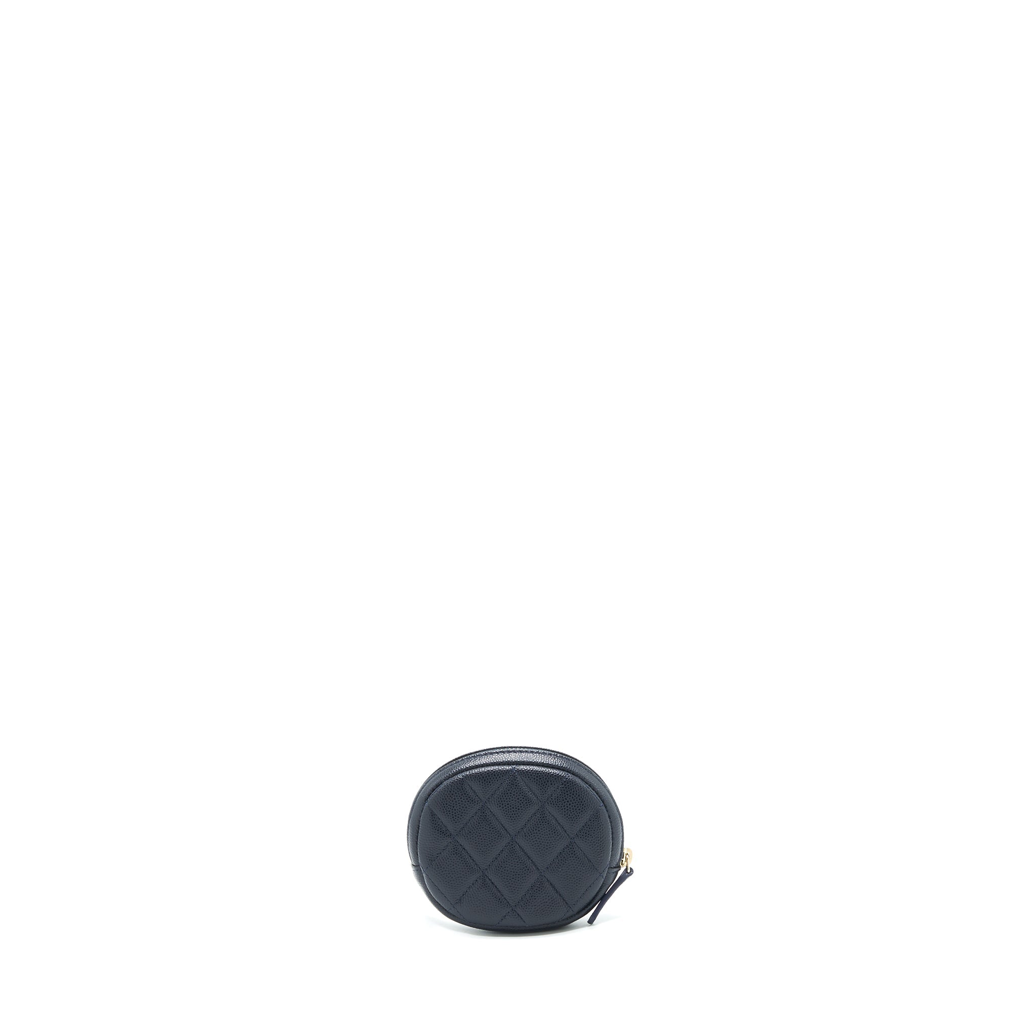 CHANEL ROUND COIN PURSE CAVIAR NAVY