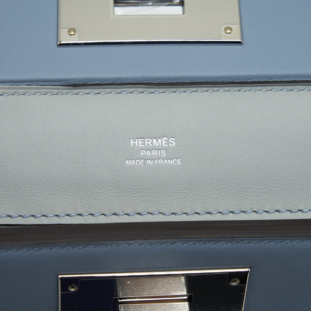 HERMES MINI 24/24 2424-21 BAG SWIFT/ EVERCOLOR BLUE LINE SHW