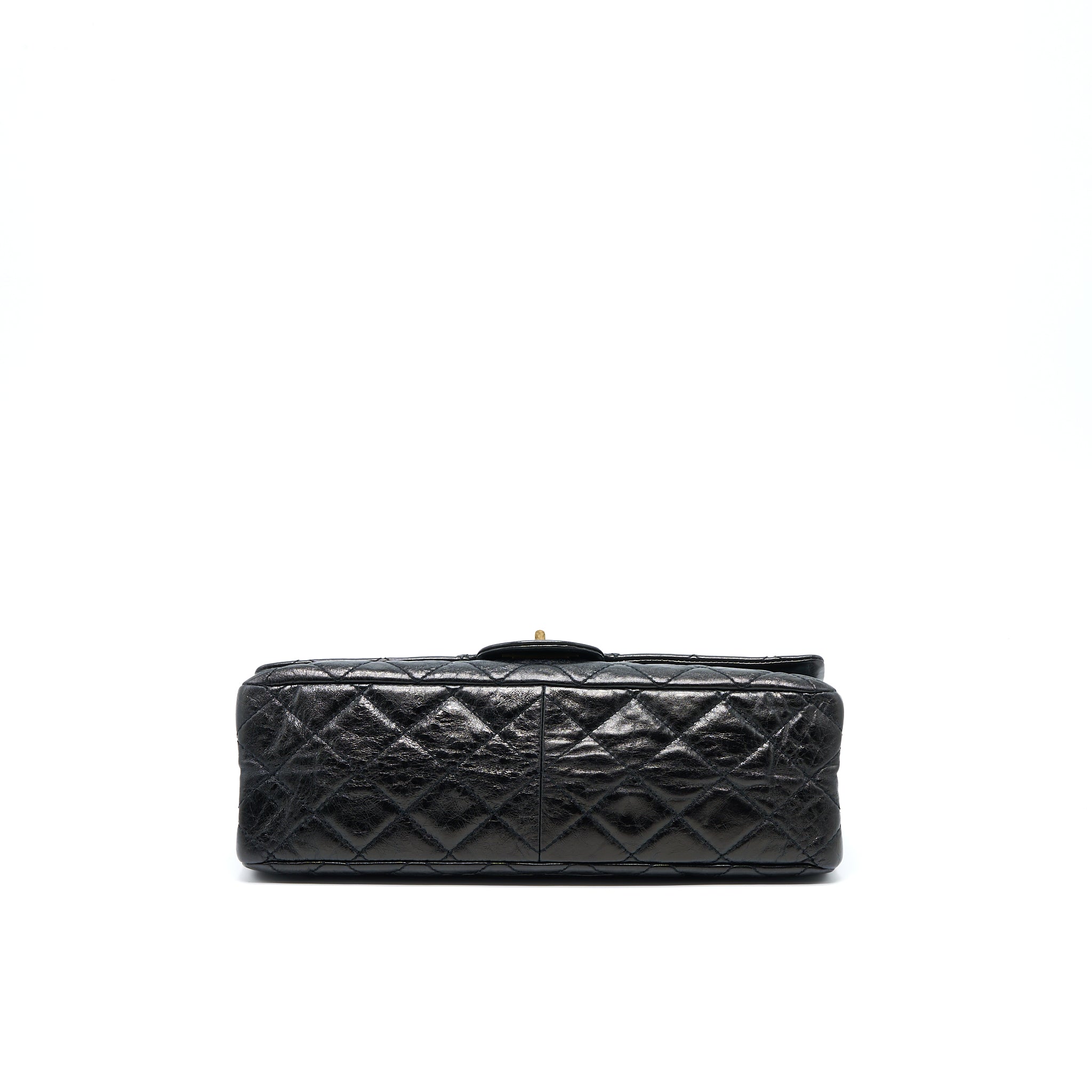 CHANEL 2.55 REISSUE 227 SHINY AGED CALFSKIN BLACK GHW