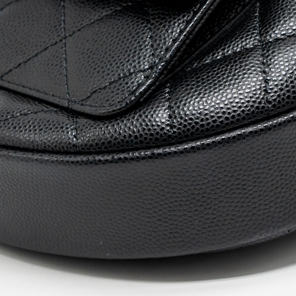 CHANEL 23B ROUND CLUTCH CAVIAR BLACK LGHW (MICROCHIP)