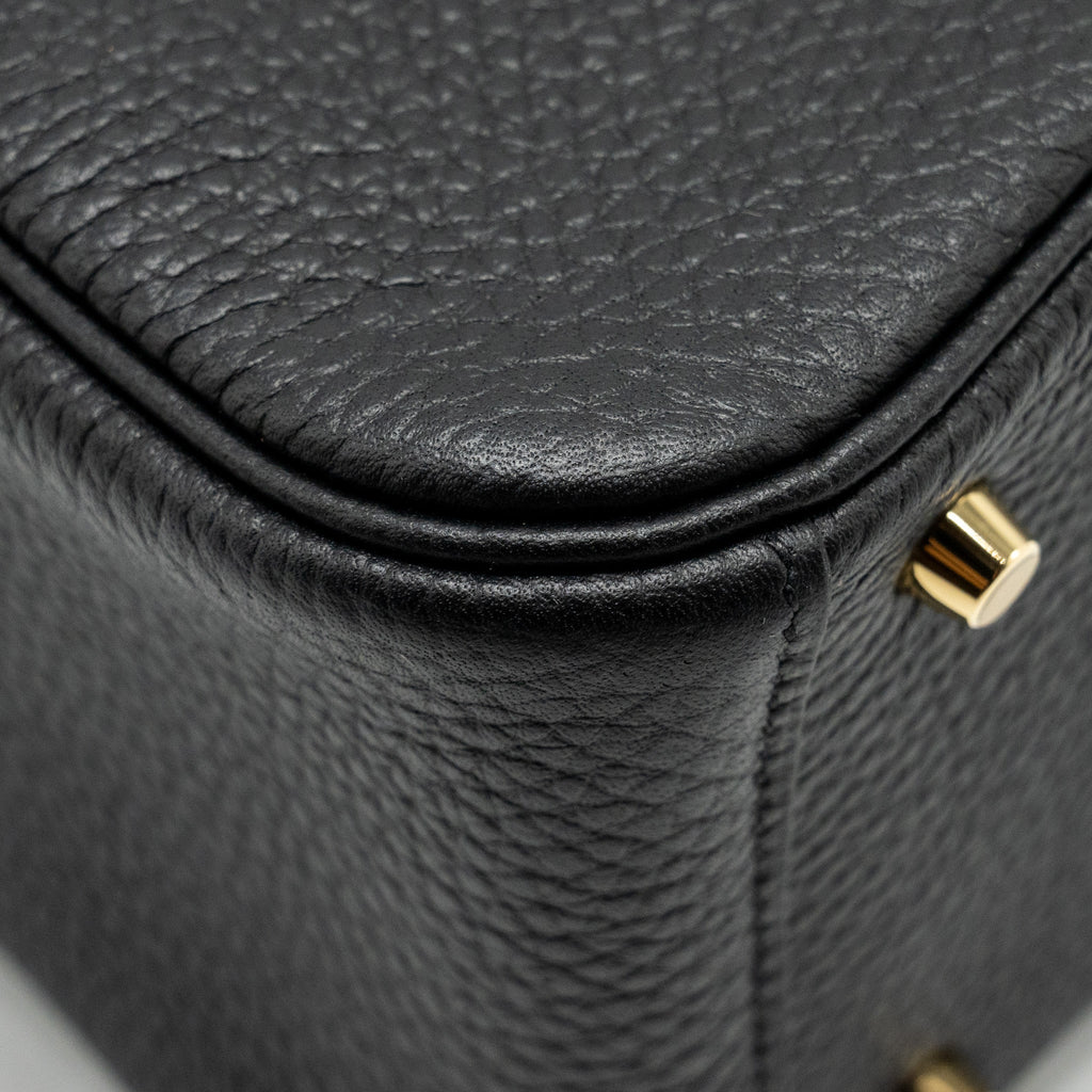 HERMES MINI LINDY CLEMENCE BLACK GHW