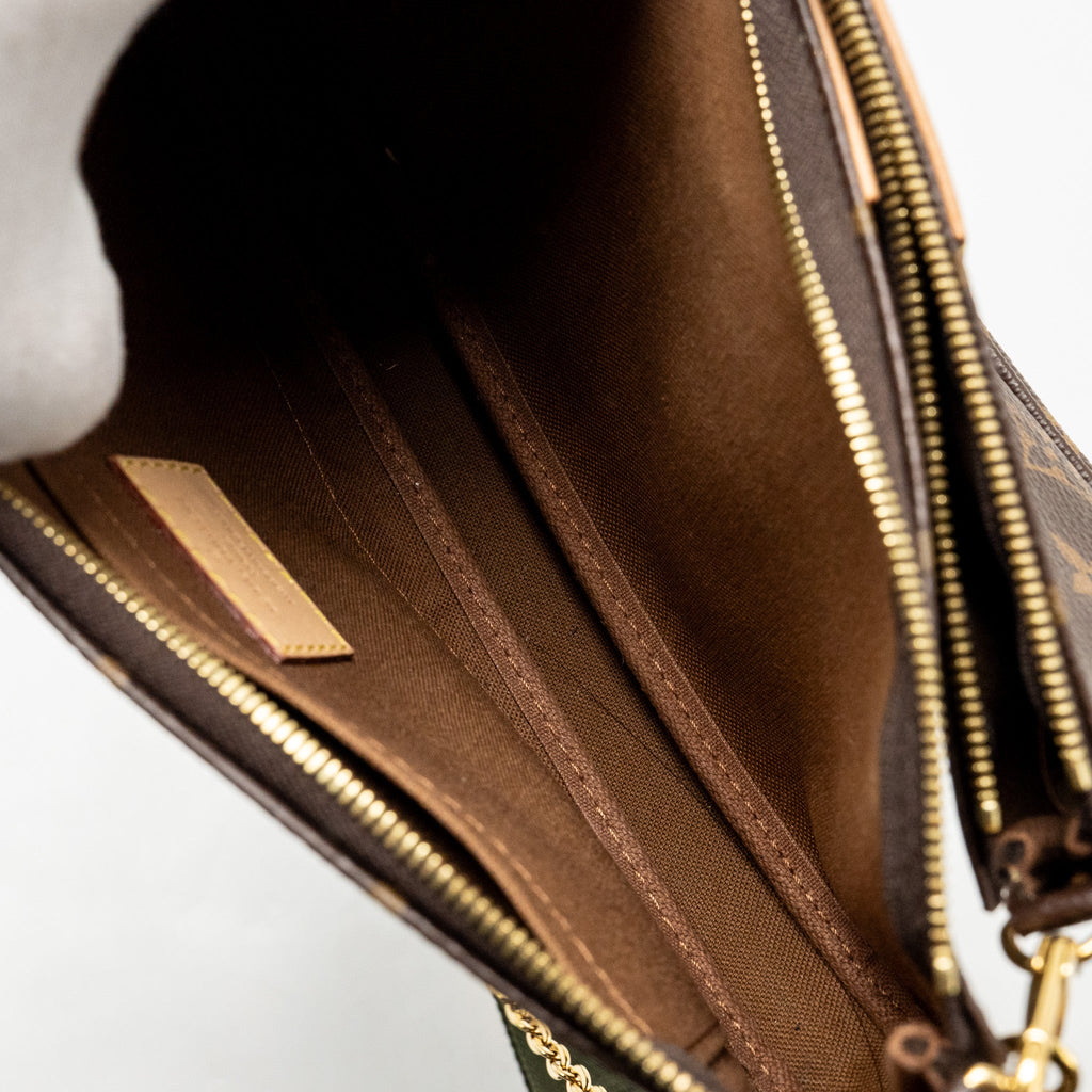 LOUIS VUITTON MULTI POCHETTE ACCESSORIES KHAKI STRAP MONOGRAM CANVAS GHW