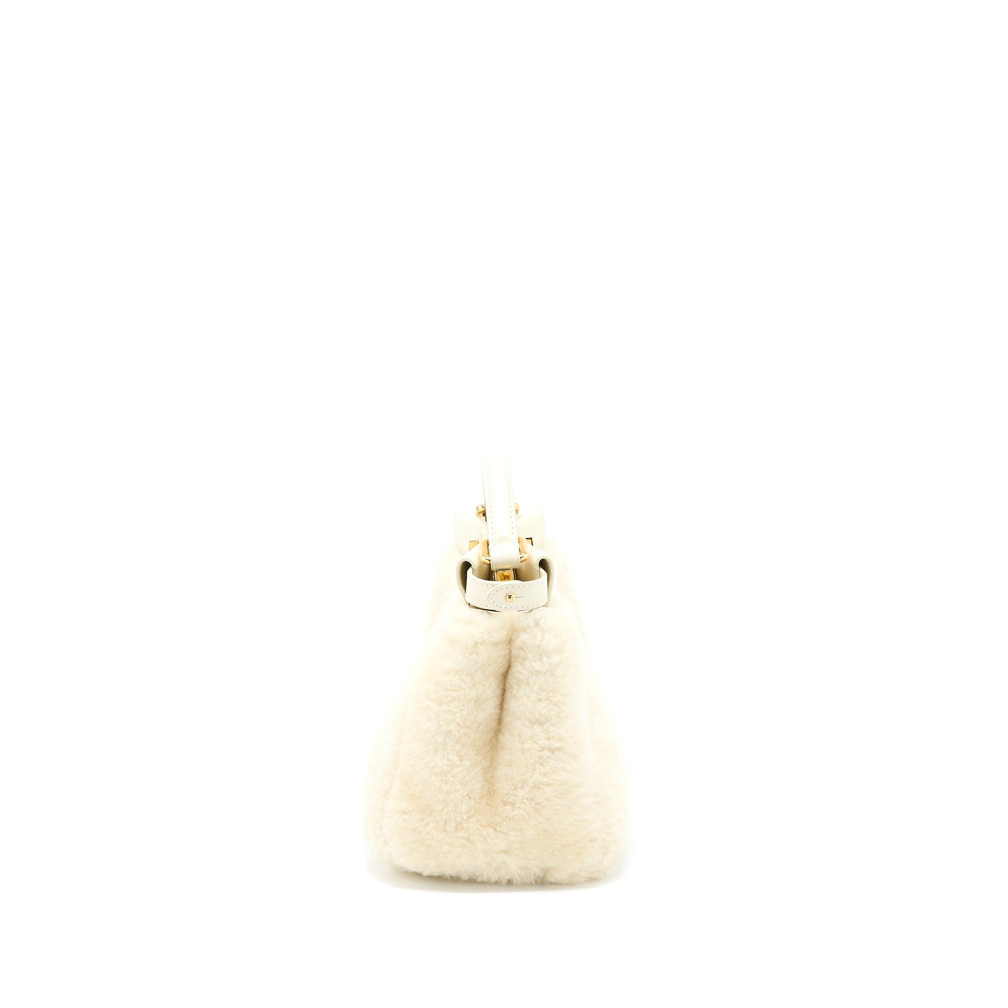 FENDI MINI PEEKABOO BAG MONTONE LISCIO LAMBSKIN WHITE GHW