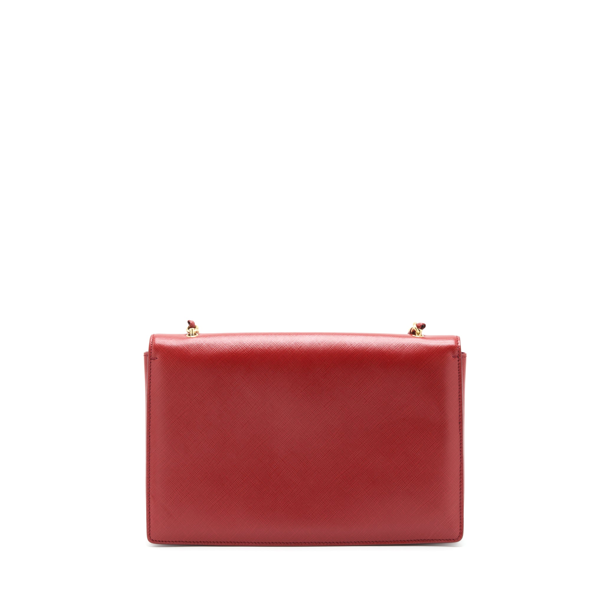 SALVATORE FERRAGAMO GINNY SAFFIANO SHOULDER BAG CALFSKIN RED GHW