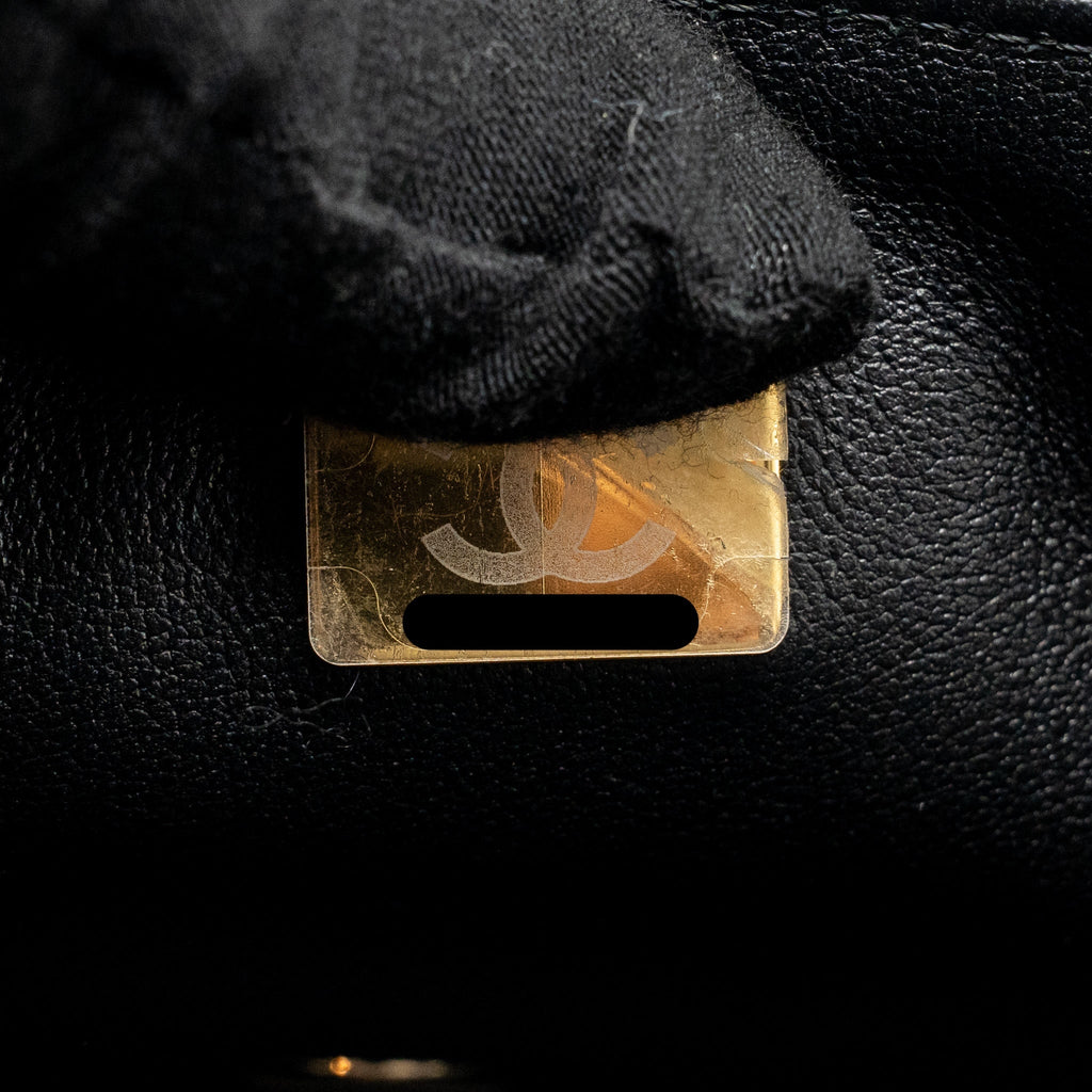 CHANEL MINI SQUARE FLAP BAG LAMBSKIN BLACK LGHW (MICROCHIP)