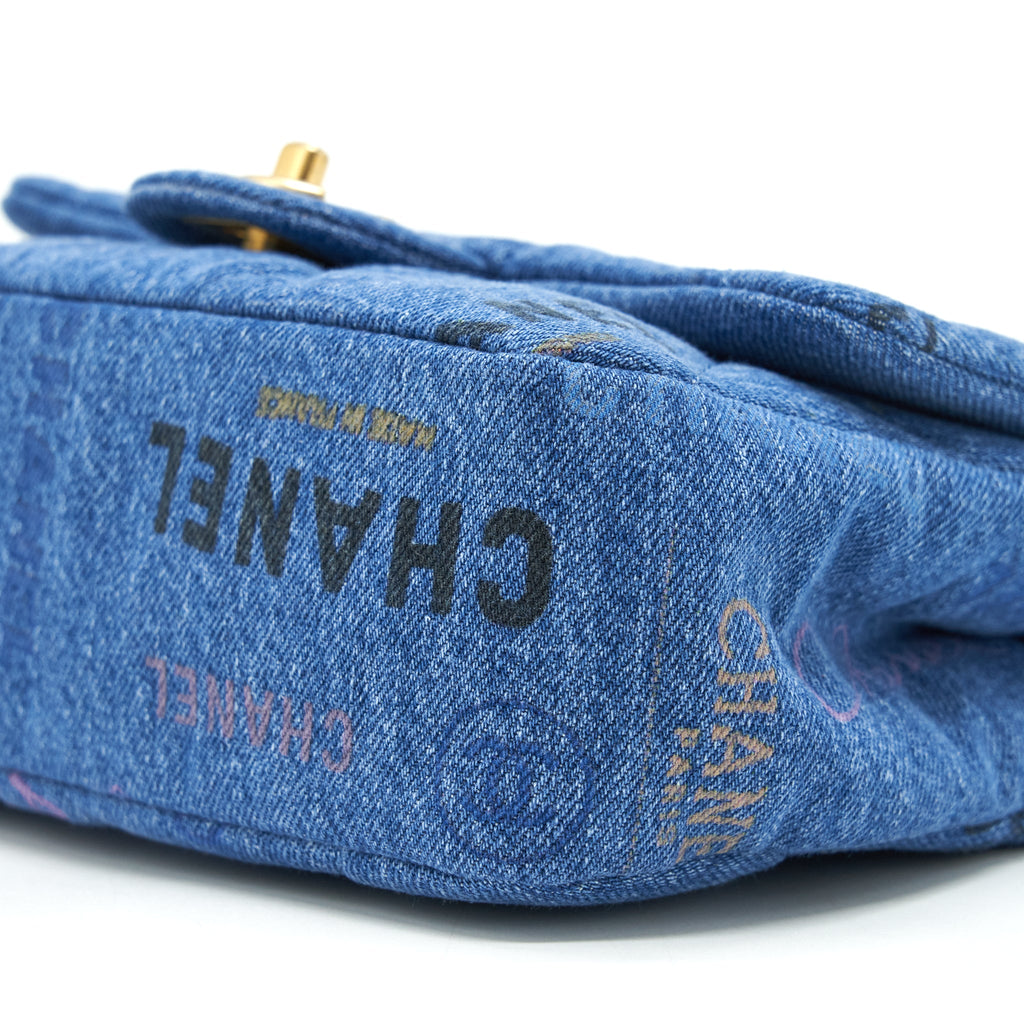 CHANEL 22P SMALL FLAP BAG 23CM DENIM BLUE GHW (MICROCHIP)