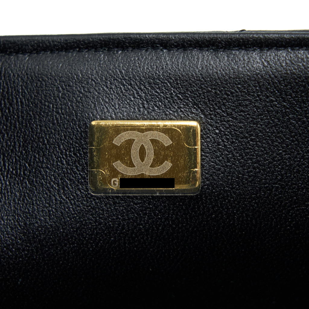 CHANEL CLASSIC MINI RECTANGULAR FLAP BAG LAMBSKIN BLACK LGHW (MICROCHIP)