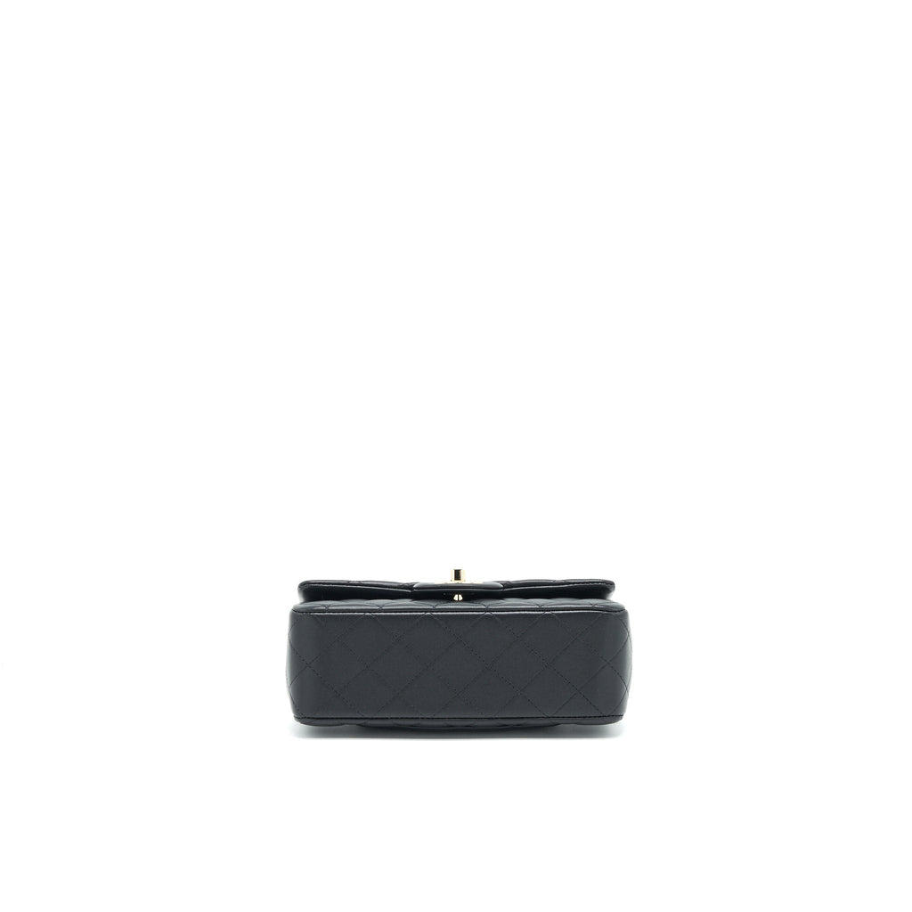 CHANEL 21K TOP HANDLE MINI RECTANGULAR FLAP BAG BLACK GHW