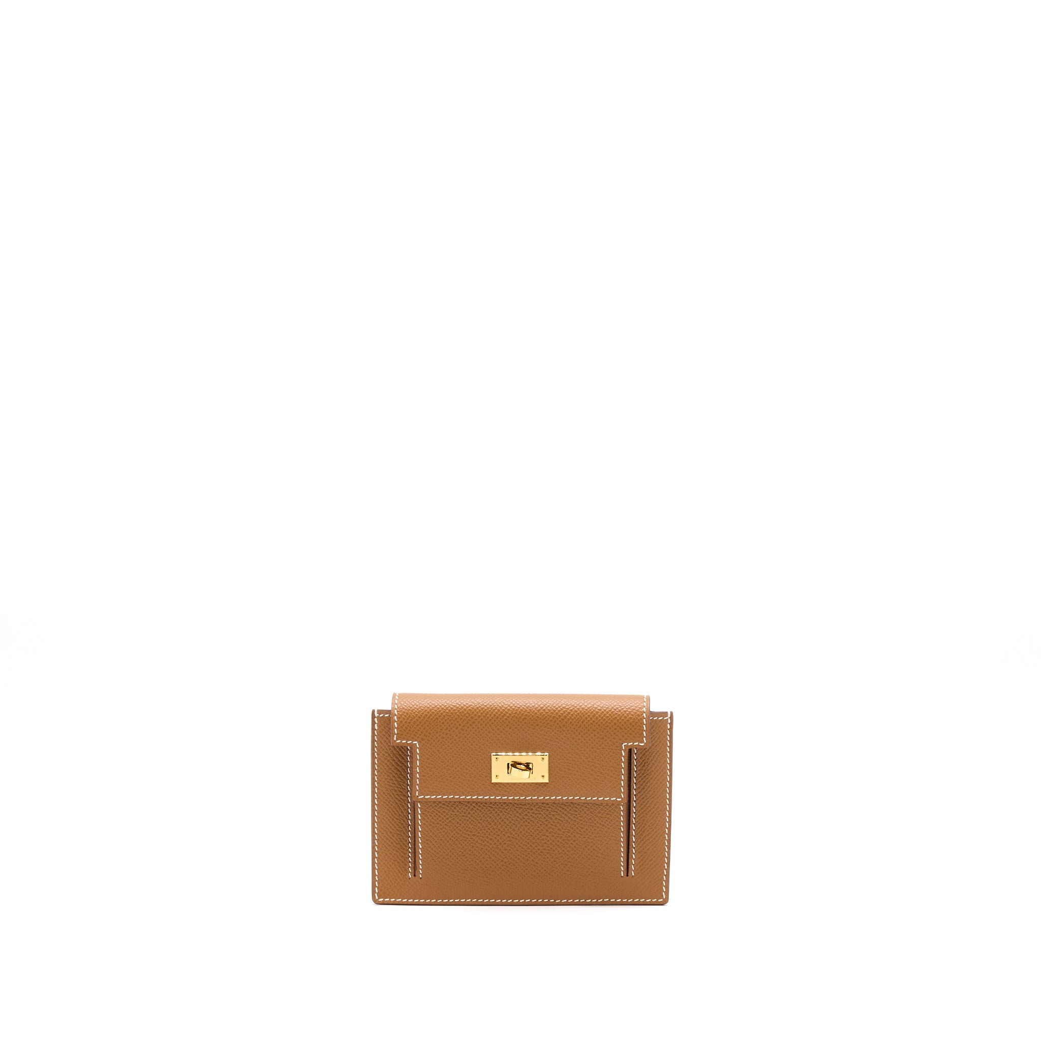 HERMES KELLY POCKET COMPACT EPSOM GOLD GHW