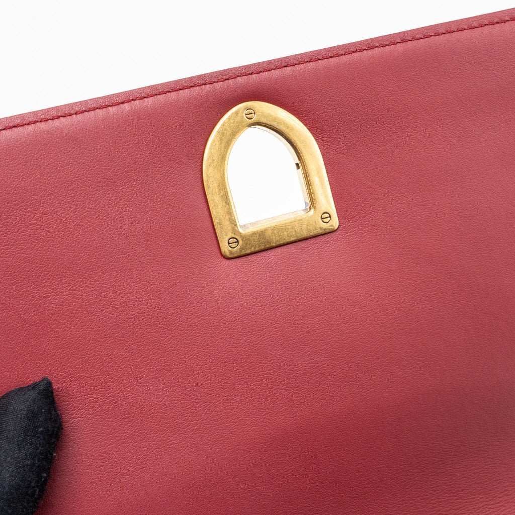 DIOR MEDIUM DIORAMA STUDDED LAMBSKIN RED GHW