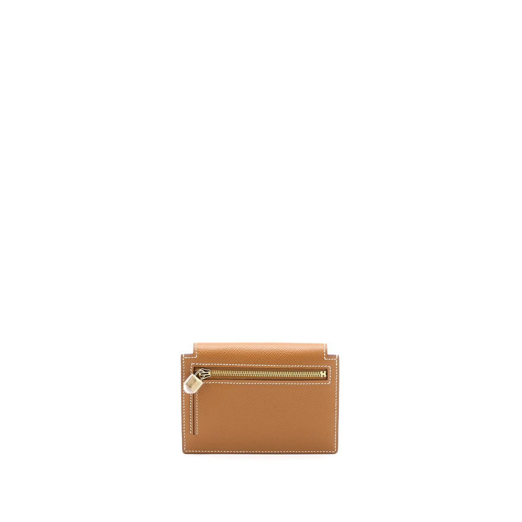 HERMES KELLY POCKET COMPACT EPSOM GOLD GHW
