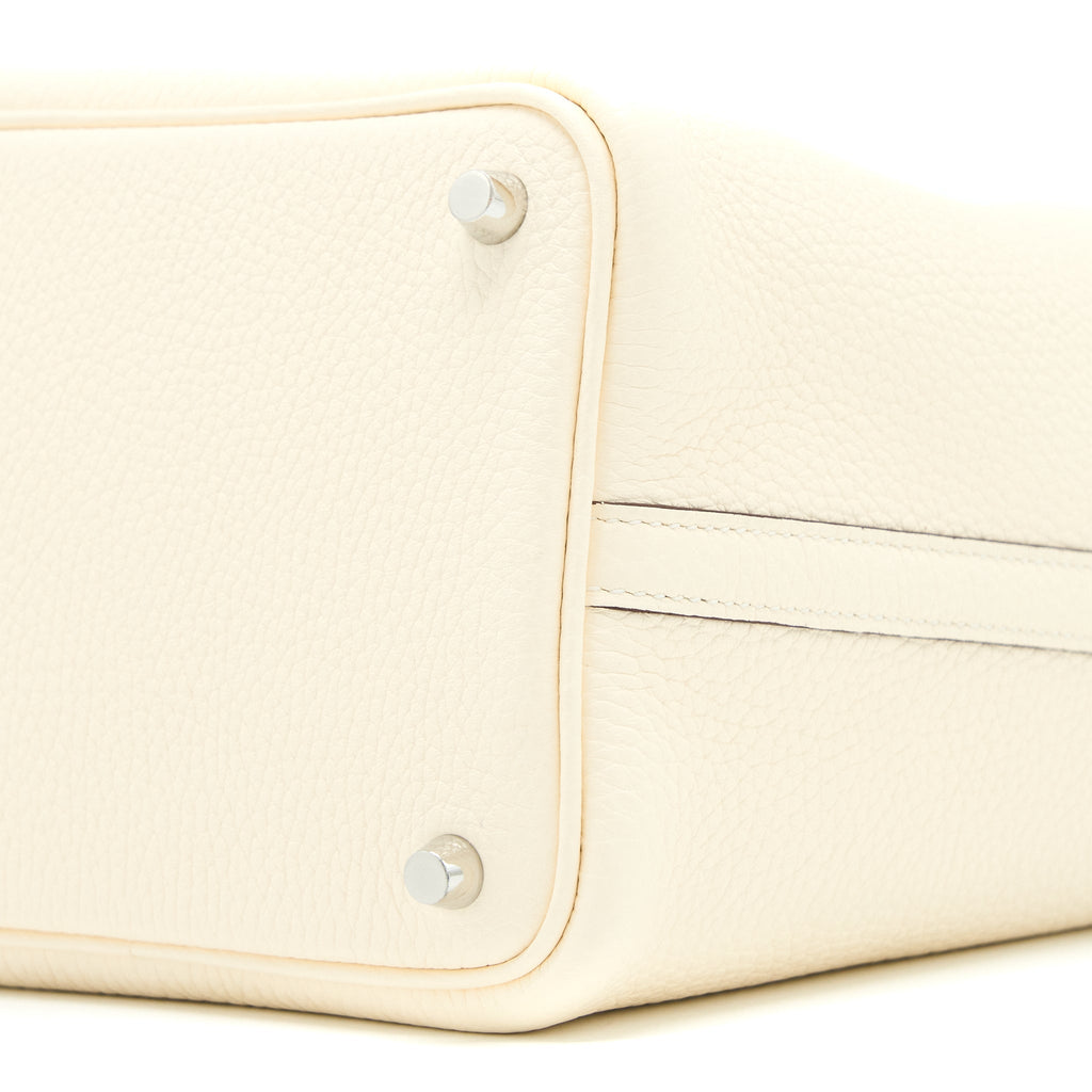 HERMES PICOTIN 18 LOCK TOUCH BAG CLEMENCE/OSTRICH HANDLE NATA/JAUNE CITRON SHW