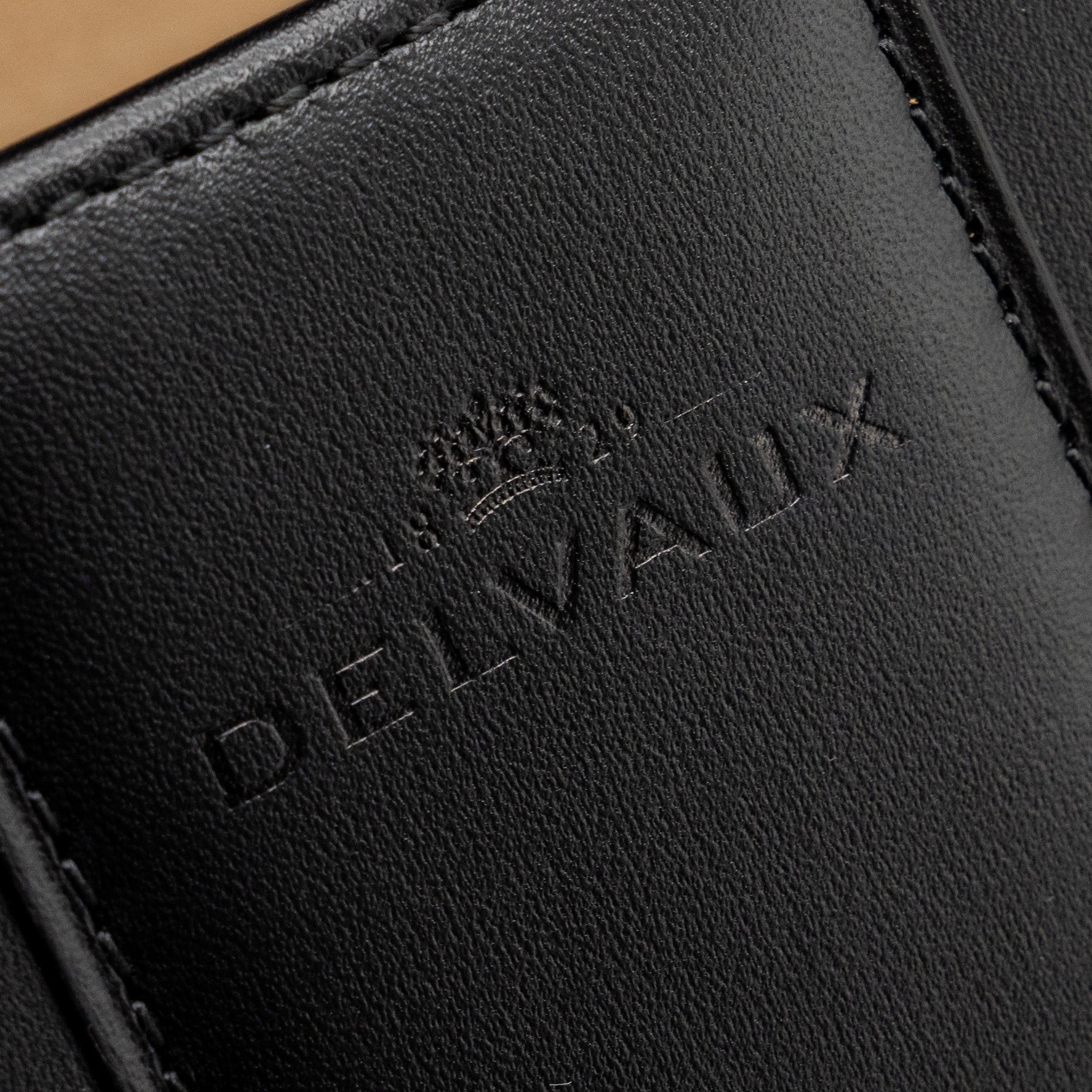 DELVAUX L’HUMOUR BRILLIANT CECI N’EST PAS UN DELVAUX BAG BOX CALFSKIN BLACK SHW