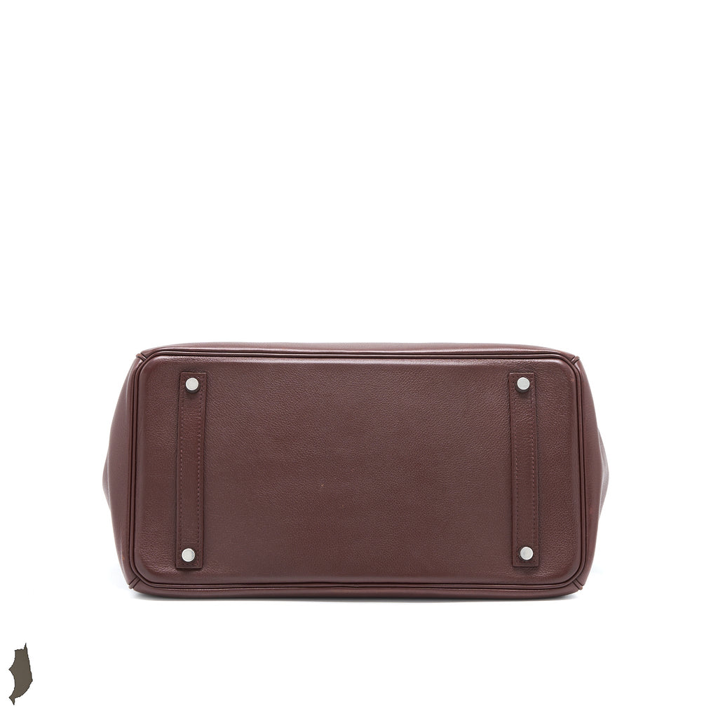 HERMES BIRKIN 35 EVERGRAIN BORDEAUX SHW