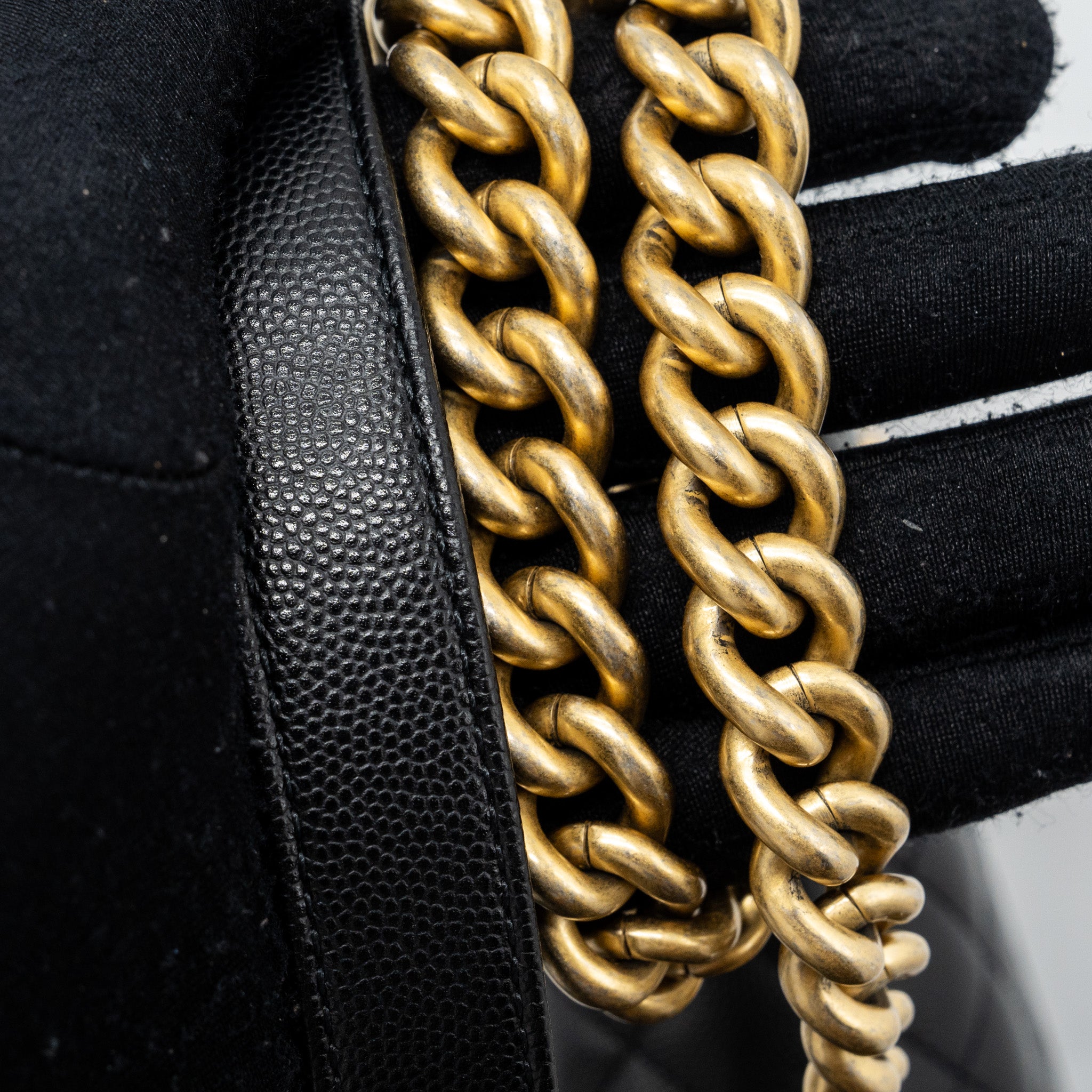 CHANEL MEDIUM CLASSIC BOY BAG CAVIAR BLACK GHW