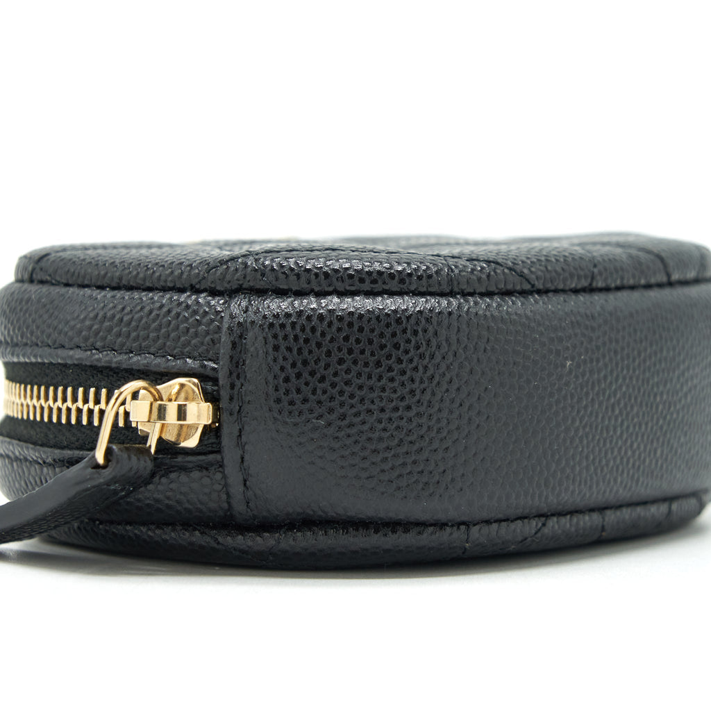 CHANEL CC LOGO ROUND COIN PURSE CAVIAR NAVY LGHW