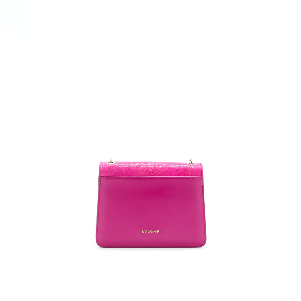BVLGARI SERPENTI FOREVER CROSSBODY BAG CARMINE JASPER GALUCHAT SKIN AND SMOOTH CALF LEATHER