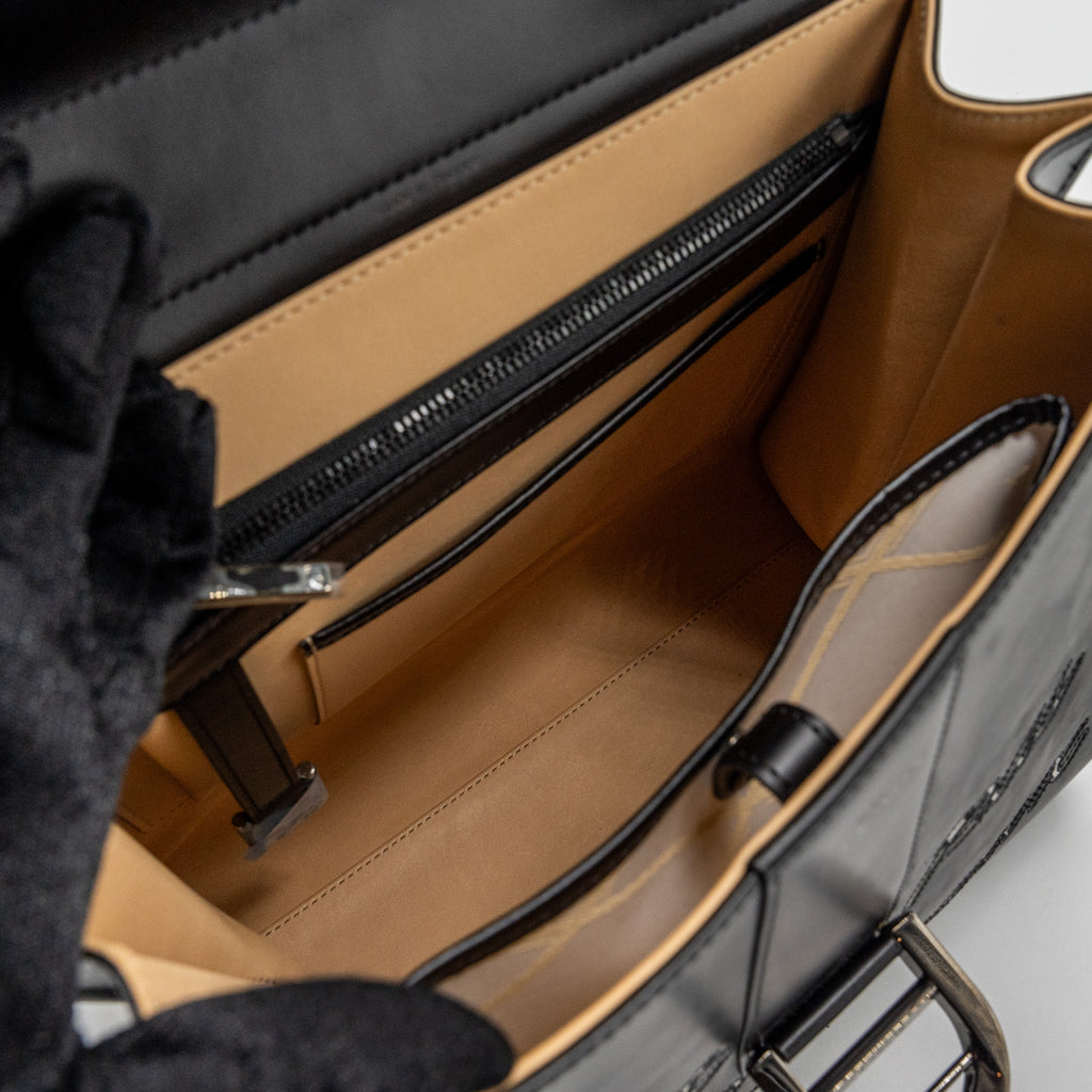 DELVAUX L’HUMOUR BRILLIANT CECI N’EST PAS UN DELVAUX BAG BOX CALFSKIN BLACK SHW