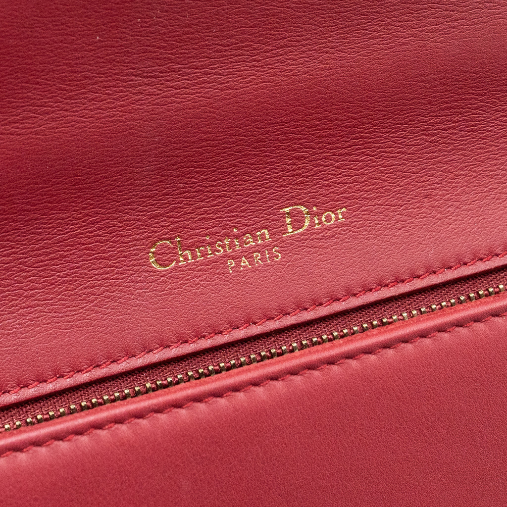 DIOR MEDIUM DIORAMA STUDDED LAMBSKIN RED GHW