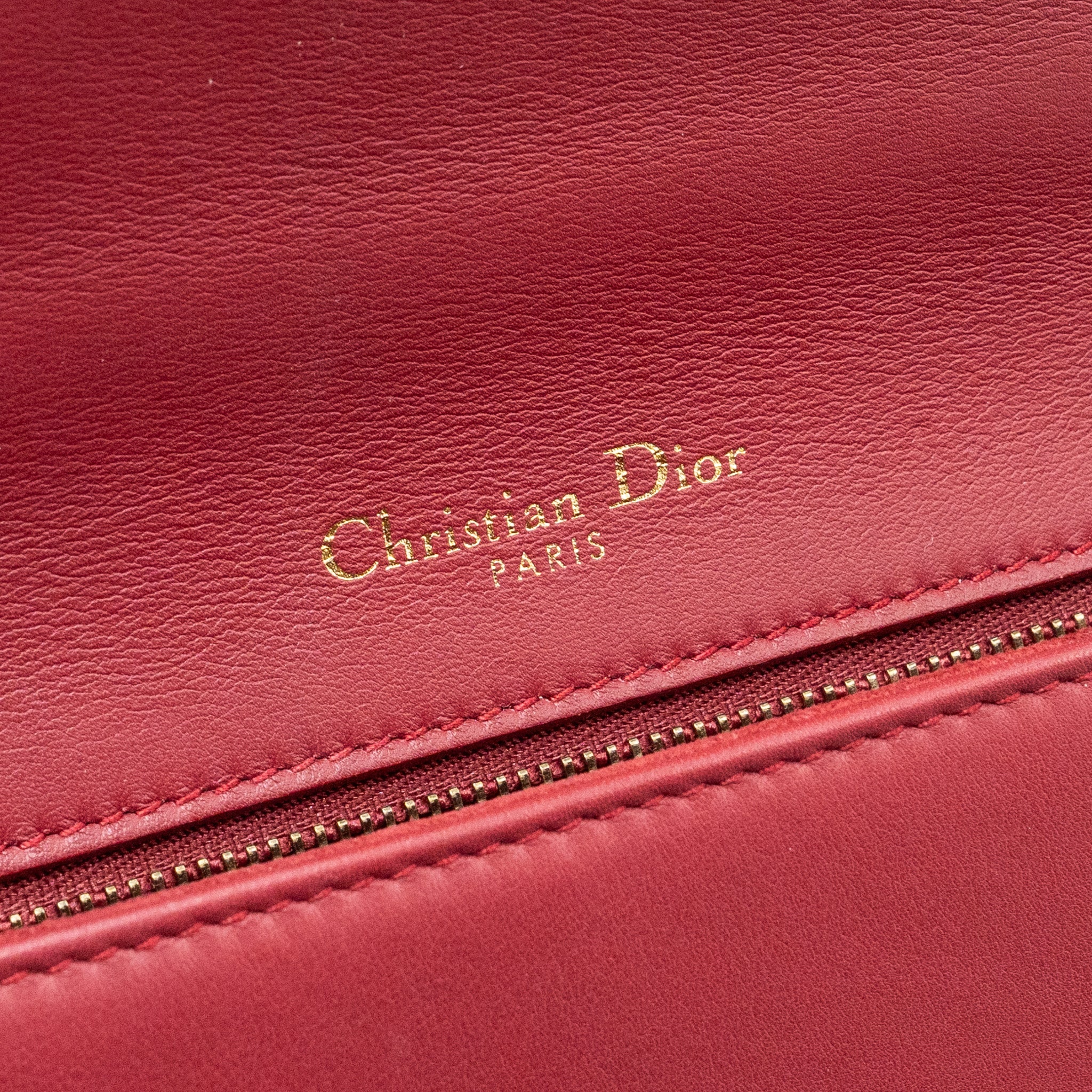 DIOR MEDIUM DIORAMA STUDDED LAMBSKIN RED GHW