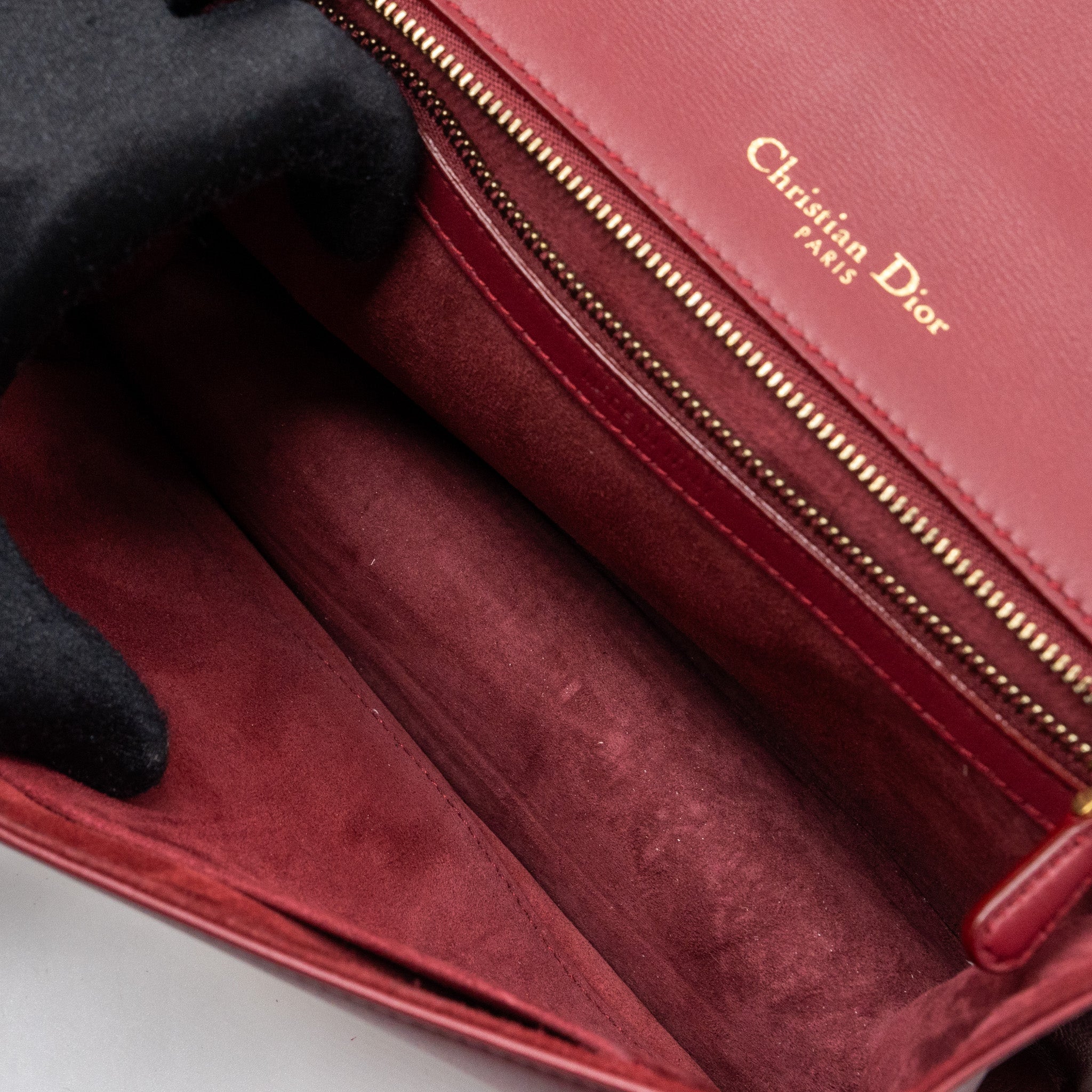 DIOR MEDIUM DIORAMA STUDDED LAMBSKIN RED GHW