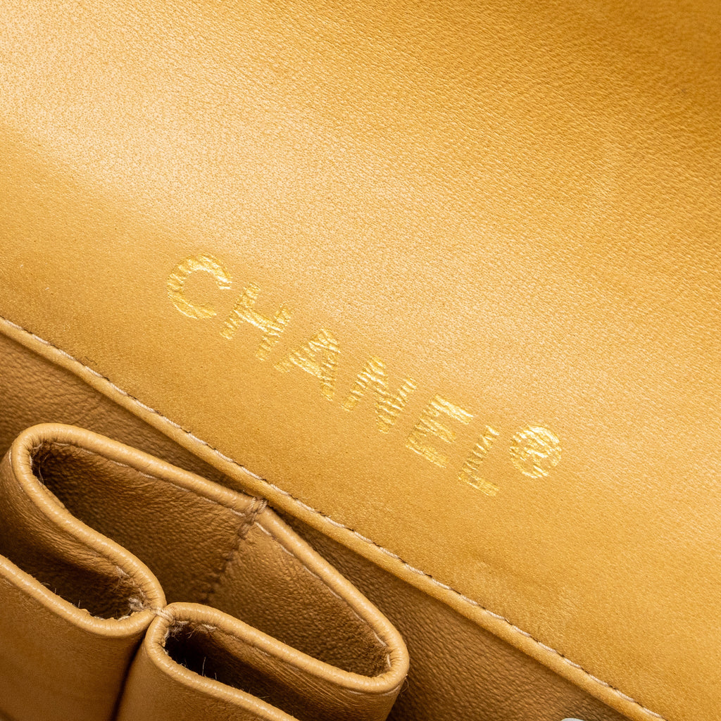 CHANEL VINTAGE FLAP BAG DARK BEIGE GHW