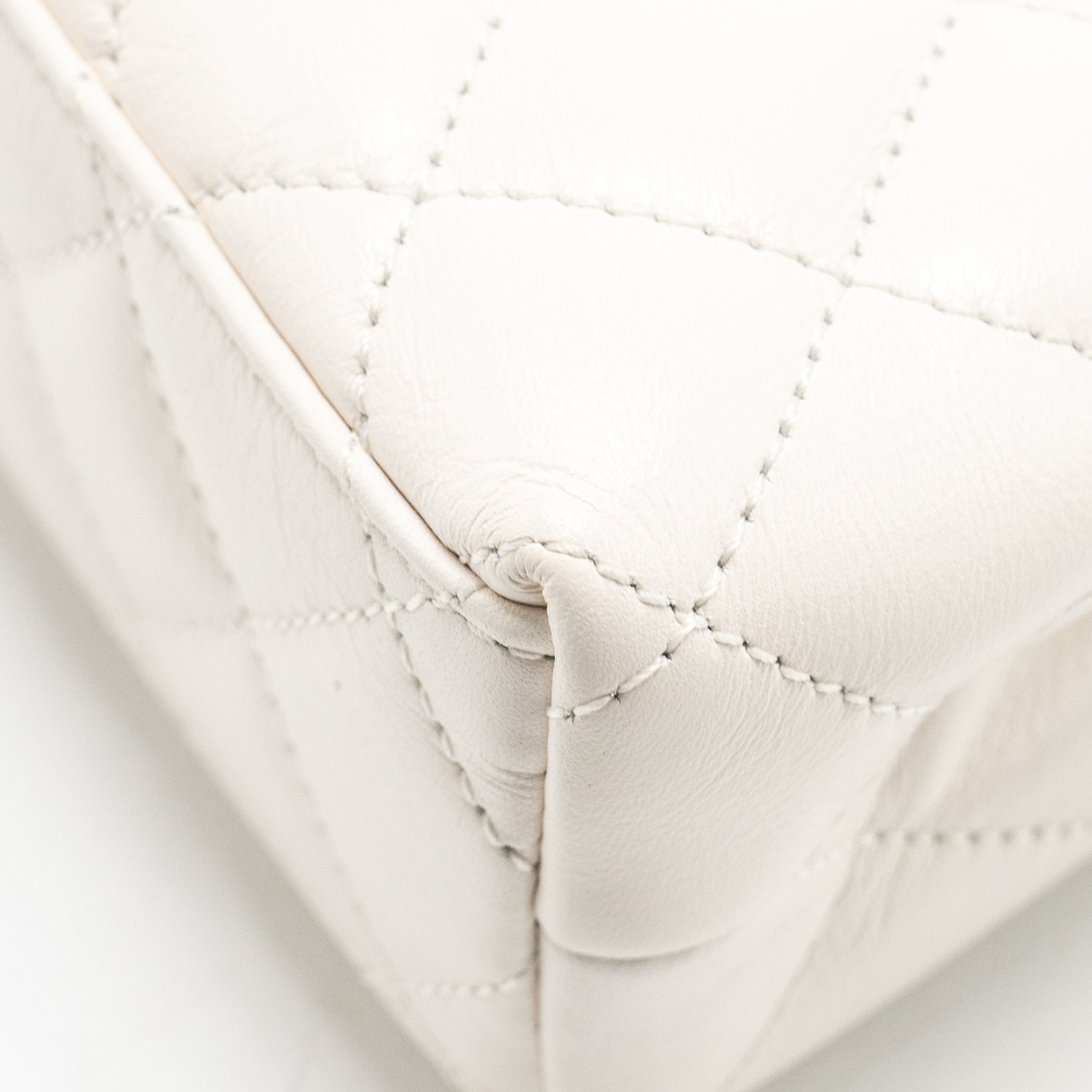 CHANEL MINI KELLY SHOPPING TOTE CALFSKIN WHITE GHW (MICROCHIP)