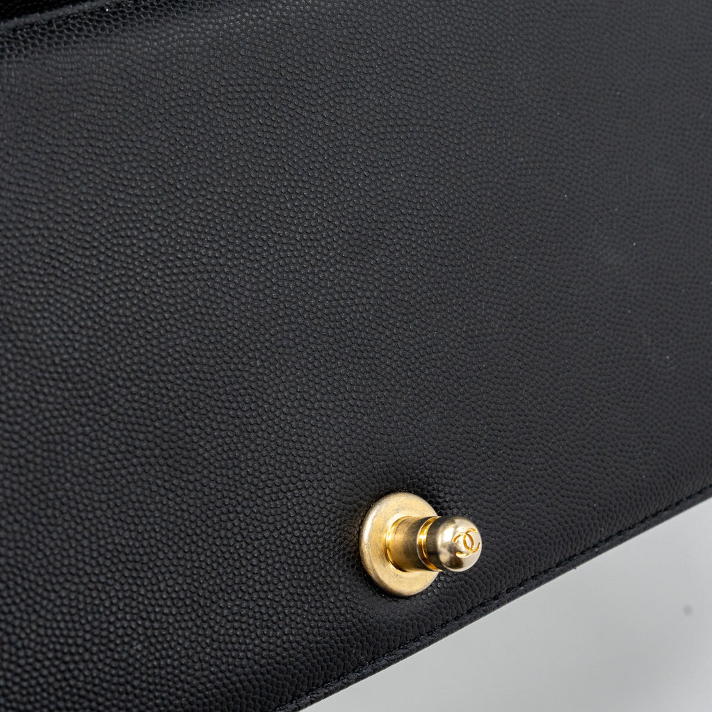 CHANEL MEDIUM CLASSIC BOY BAG CAVIAR BLACK GHW