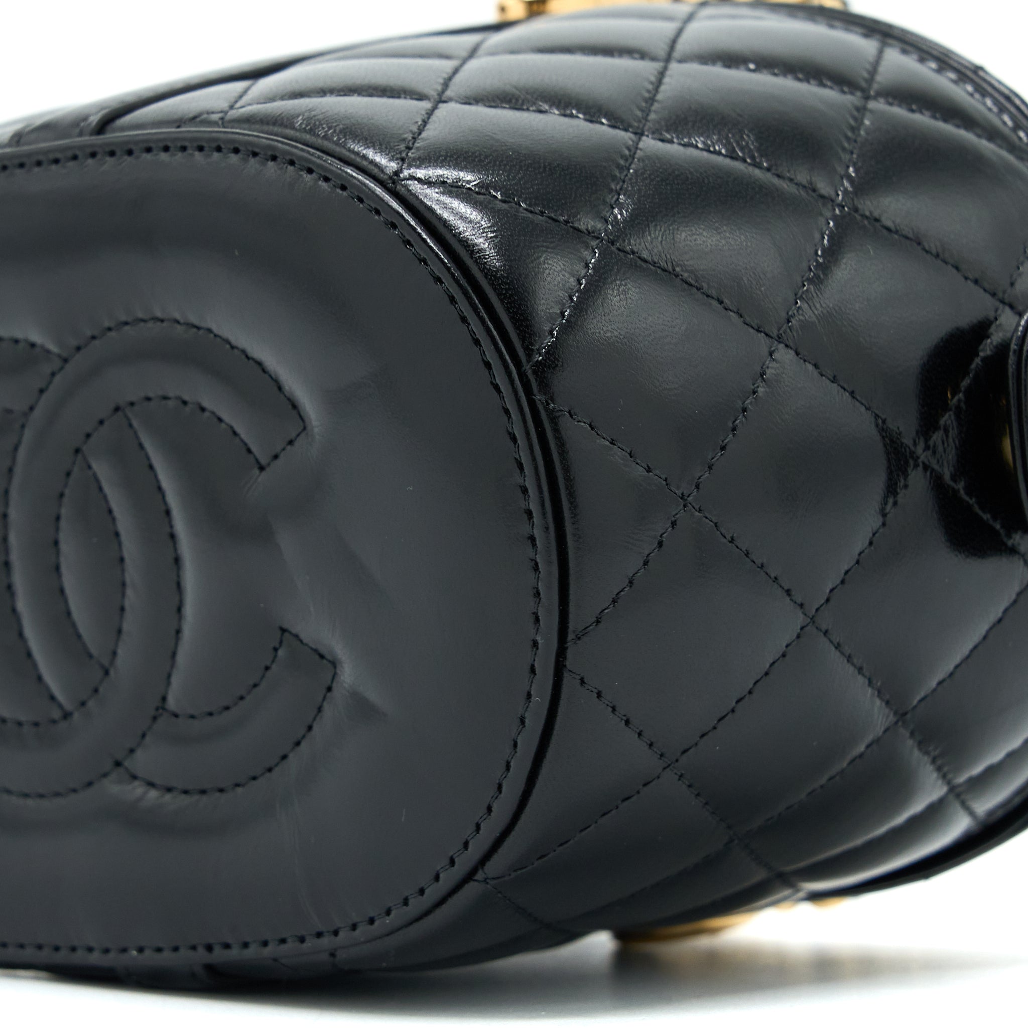 CHANEL 23C FLAP BUCKET BAG LAMBSKIN BLACK GHW (MICROCHIP)
