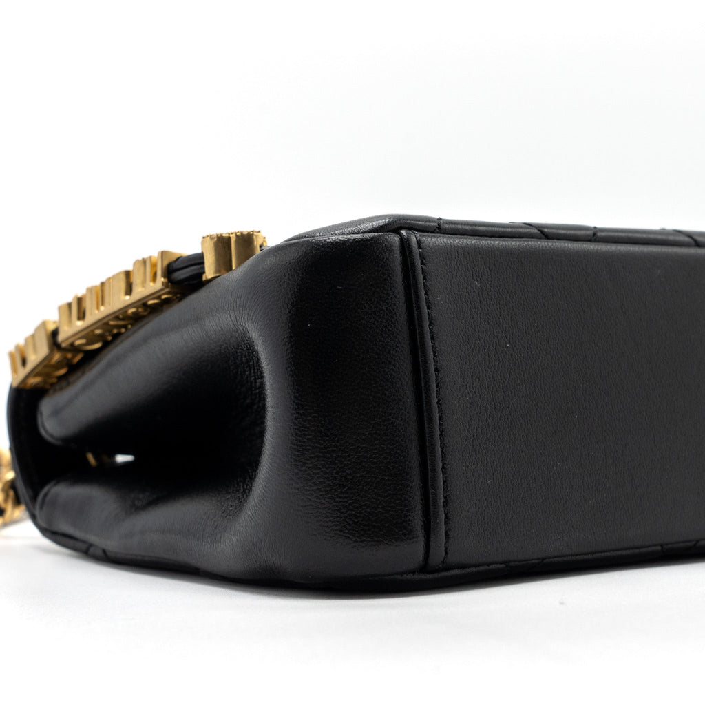 CHANEL LIMITED EDITION QUILTED FLAP BAG LAMBSKIN BLACK GHW (MICROCHIP)