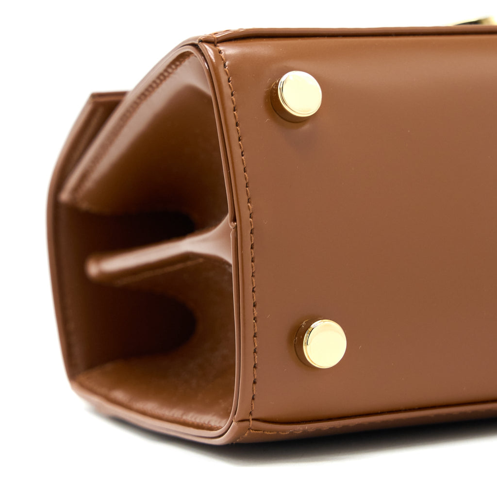 FERRAGAMO ICONIC TOP HANDLE BAG CALFSKIN CARAMEL GHW