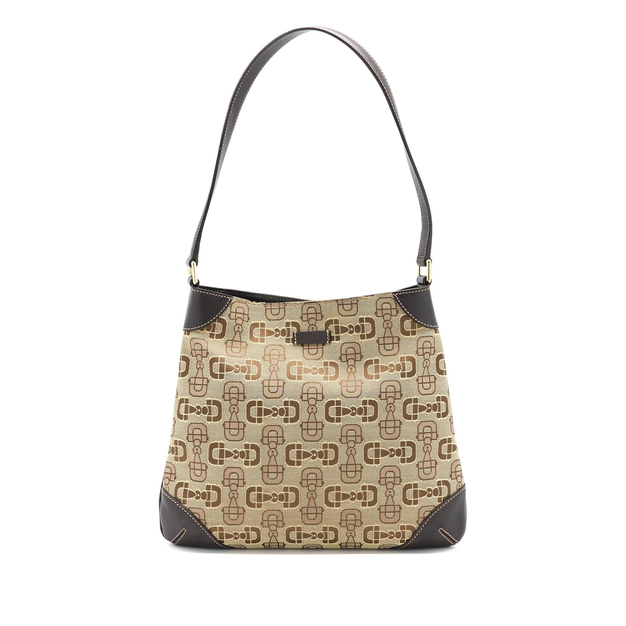 GUCCI VINTAGE HOBO BAG CANVAS/LEATHER MULTICOLOUR