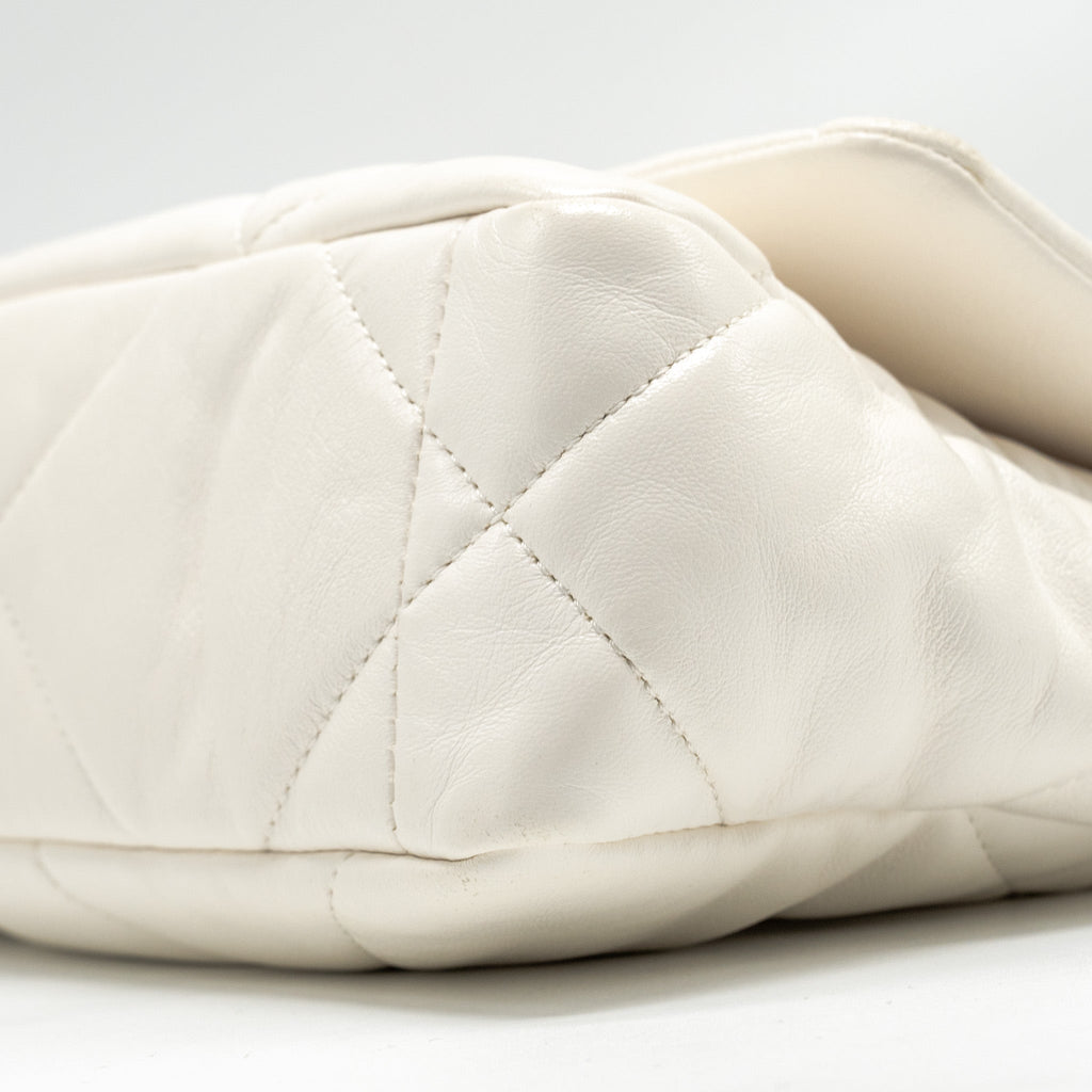 CHANEL SMALL 19 BAG LAMBSKIN WHITE MULTICOLOUR HARDWARE