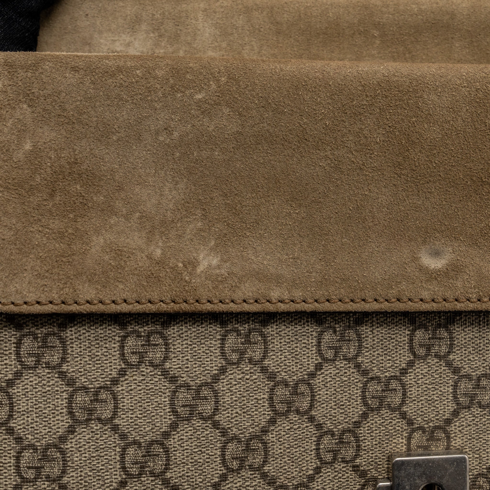 GUCCI DIONYSUS SHOULDER BAG GG SUPREME CANVAS / SUEDE LEATHER BEIGE SHW